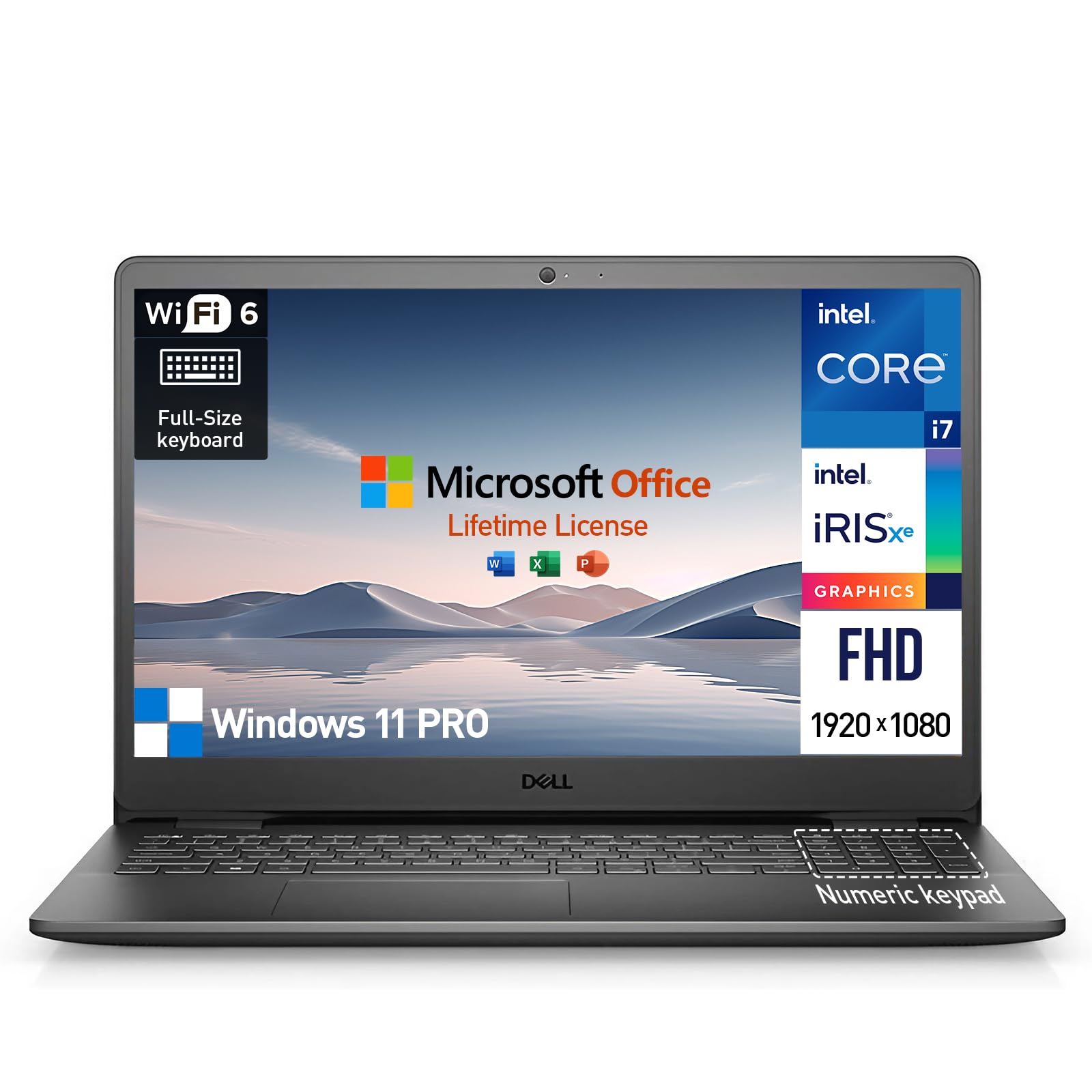 Dell Inspiron 15 3000 3520 Laptop Computer, 15.6 Inch FHD Business Laptop, Intel 10-Core i7, 32GB RAM, 1TB SSD, Windows 11 Pro L