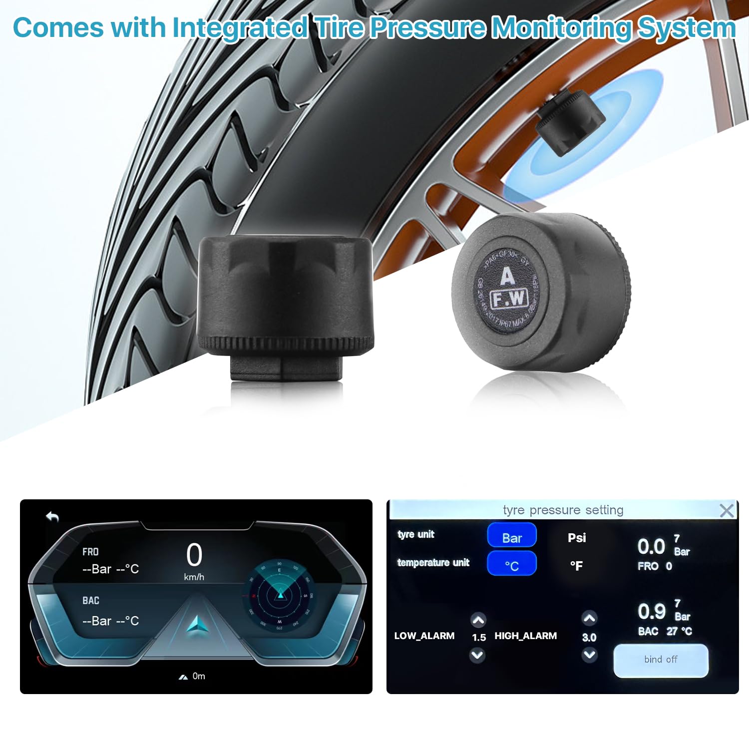 Motorcycle Dvr: Wireless Apple Carplay, Android Auto, Tpms, Dual Hd 1080P Cameras, Gps, G Sensor, Siri & Google Voice, 5 Inch Ip