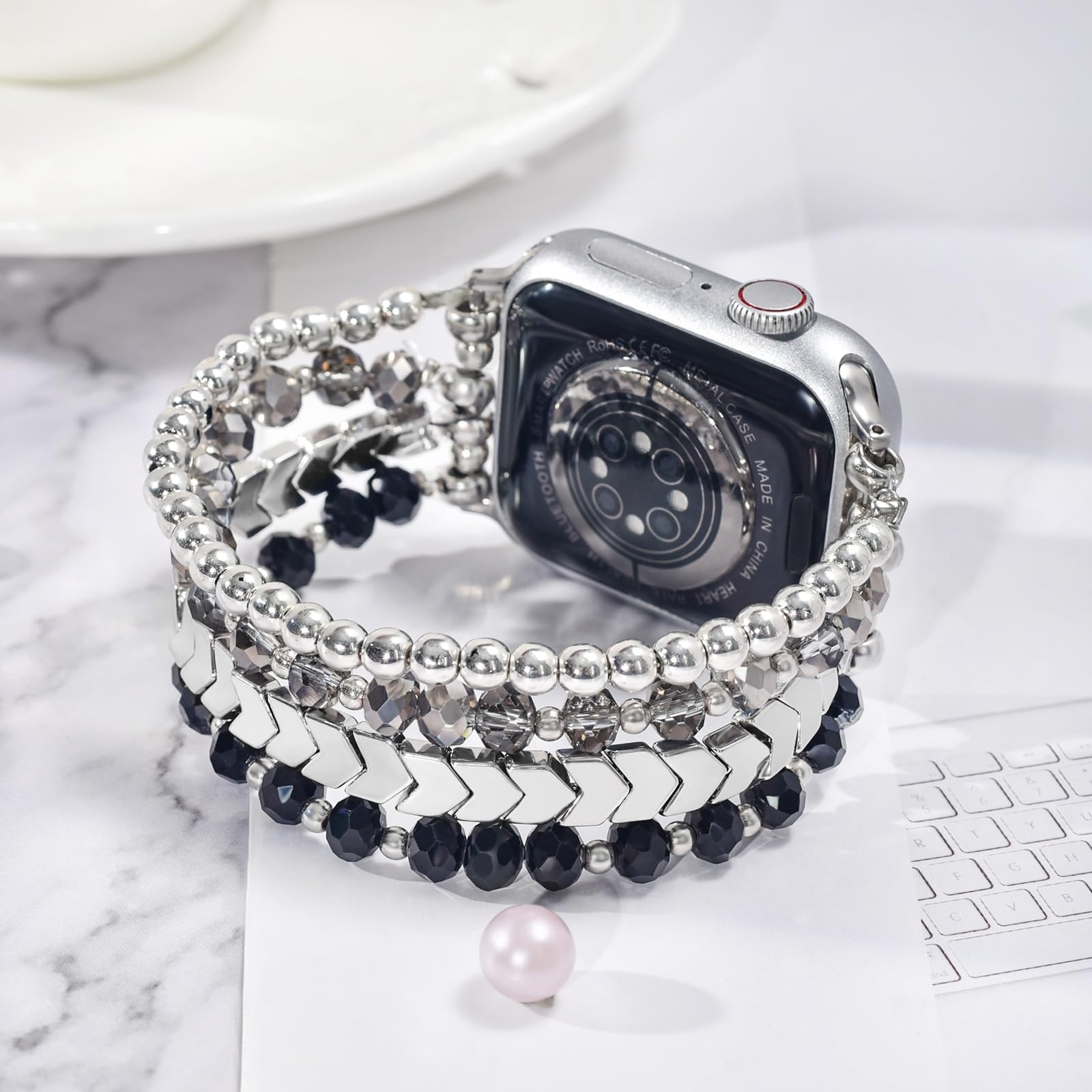 Mofree Beaded Bracelet Compatible With Apple Watch Band 38Mm/40Mm/41Mm/42Mm(Series 10) 9/8/7/Se/6/5/4/3/2/1 Women Fashion Handma