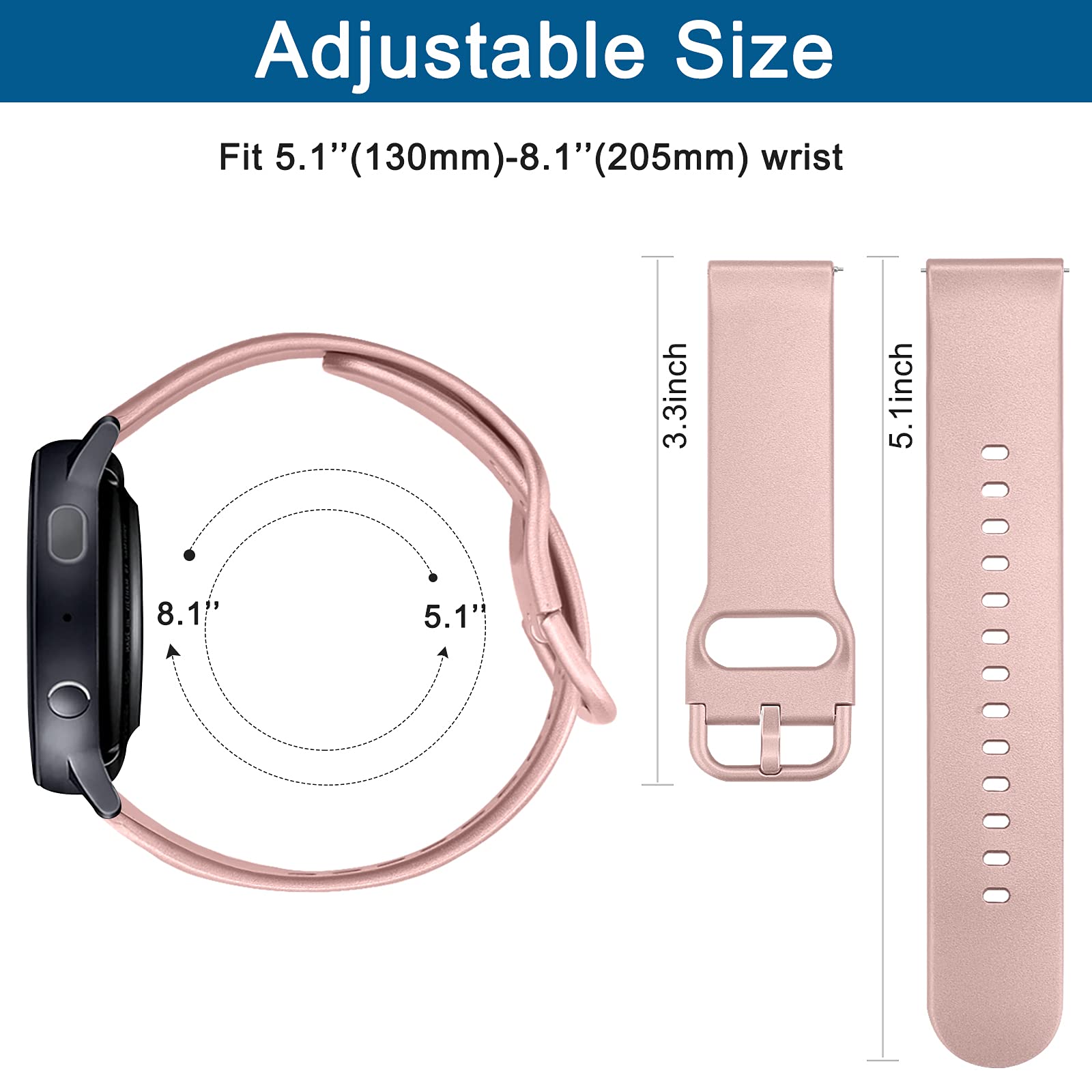 4 Pack Bands Compatible With Samsung Galaxy Watch 4 Band 40Mm 44Mm, Galaxy Watch 4 Classic Band 42Mm 46Mm, Galaxy Watch 5 Bands,