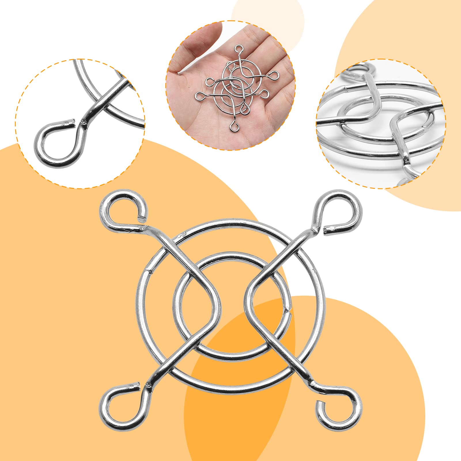 Aracombie 20Pcs Pc Fan Cover Metal Finger Grill Fan Guard For Computer,Dvr And Other Small Appliances Series(40Mm)