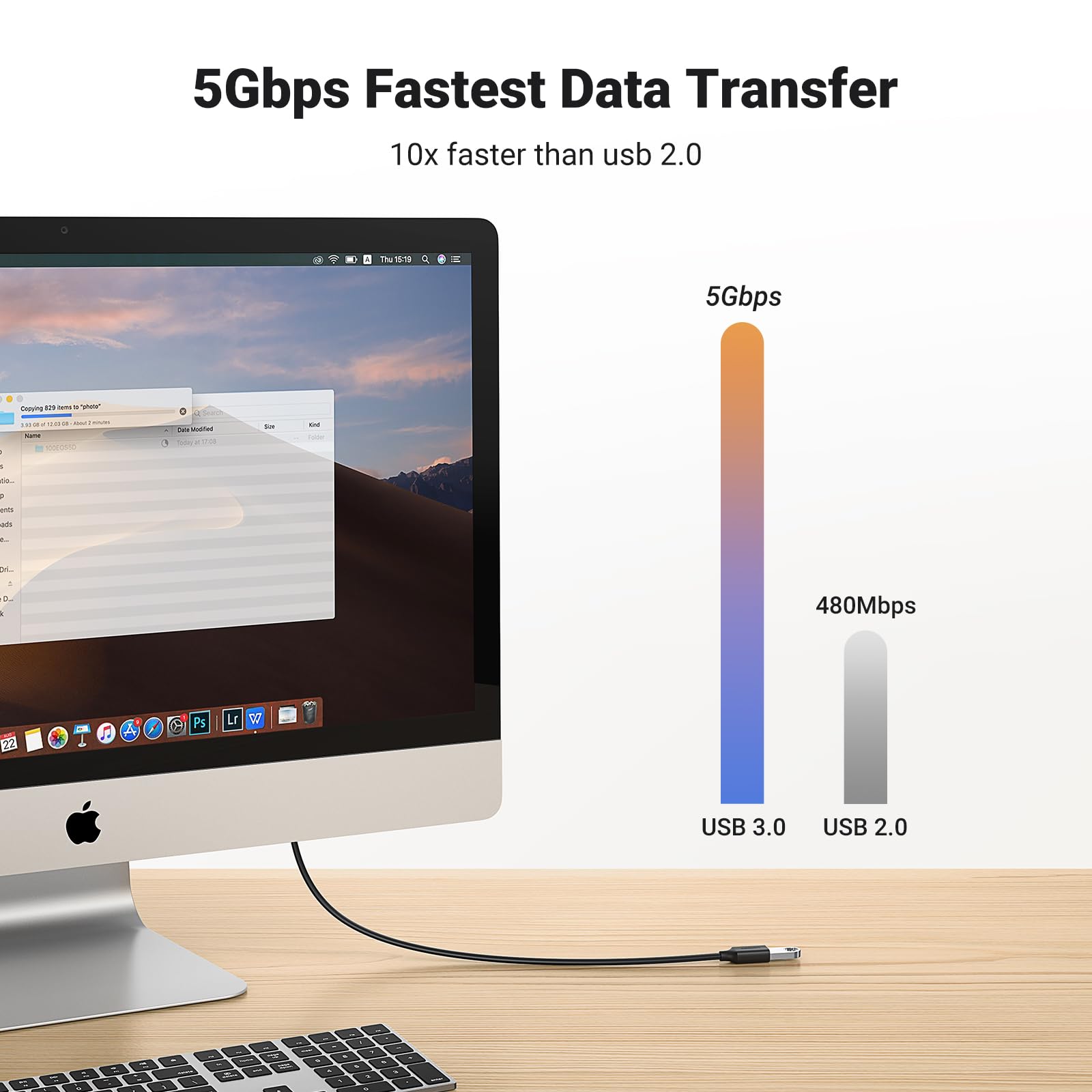 Ugreen Usb Extension Cable Usb 3.0 Extender Cord Type A Male To Female Data Transfer Lead For Playstation, Xbox, Oculus Vr, Usb
