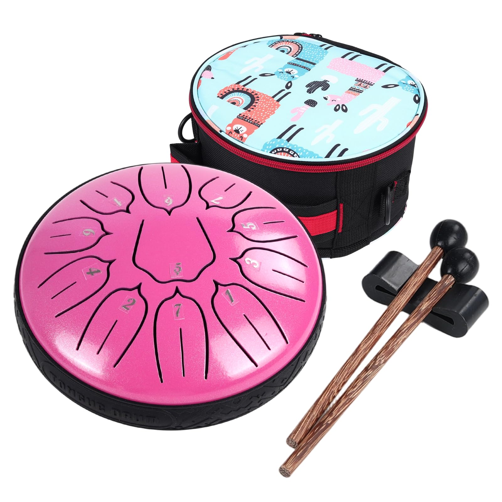 Ubblove Steel Tongue Drum Instruments: 6 Inch 11 Notes Key of D Metal Steel Drums with Bag - Percussion Instrument Music Educati