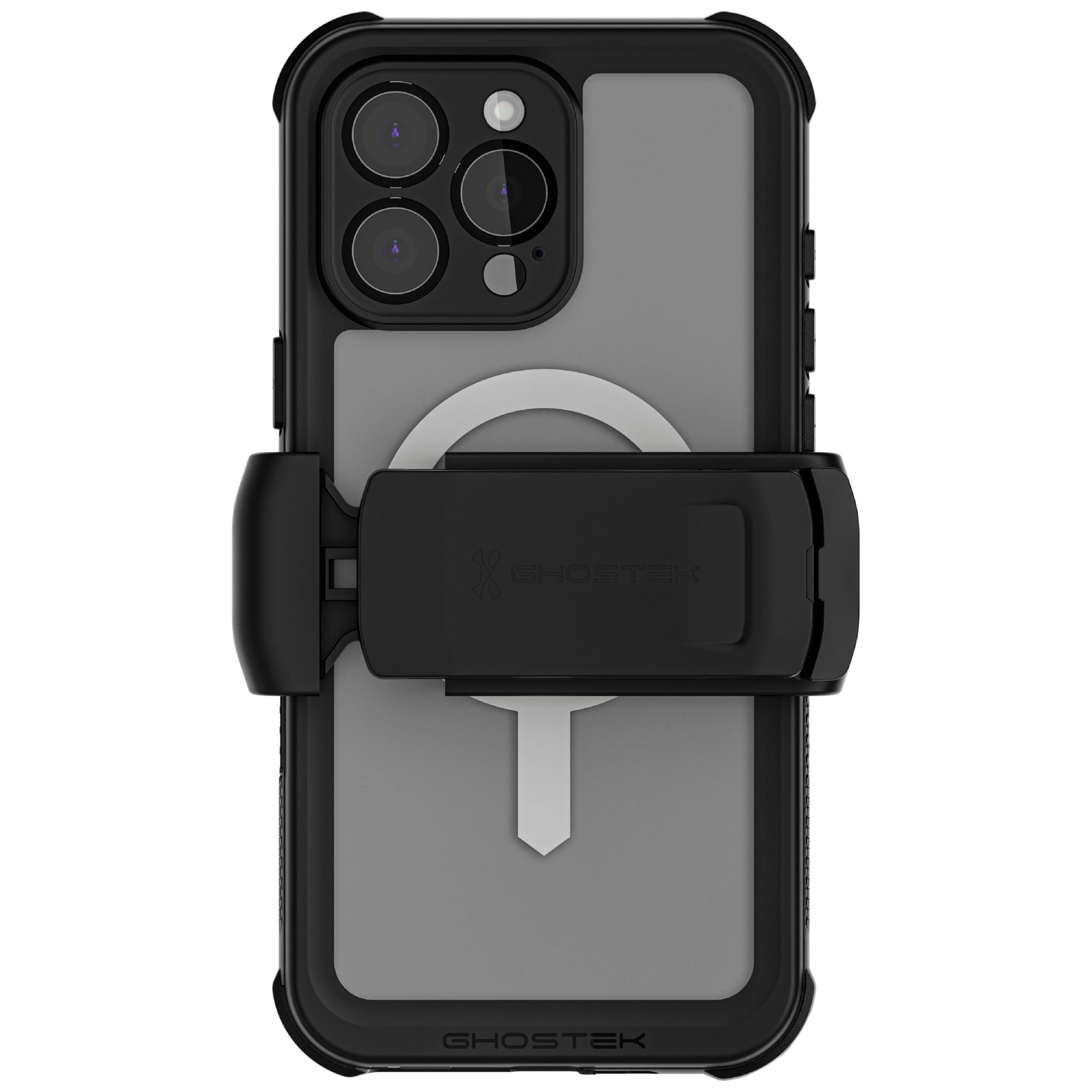 Ghostek Nautical Waterproof Apple iPhone 16 Pro Max Case with Holster Belt Clip - Screen and Camera Protector, MagSafe Compatibl
