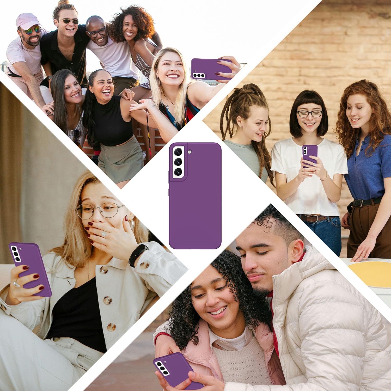 Meifei Case For Galaxy S22 5G Case, Silicone Case For Samsung S22 6.1 Inch Case Liquid Hard Pc Soft Silicone Gel Rubber Bumper S