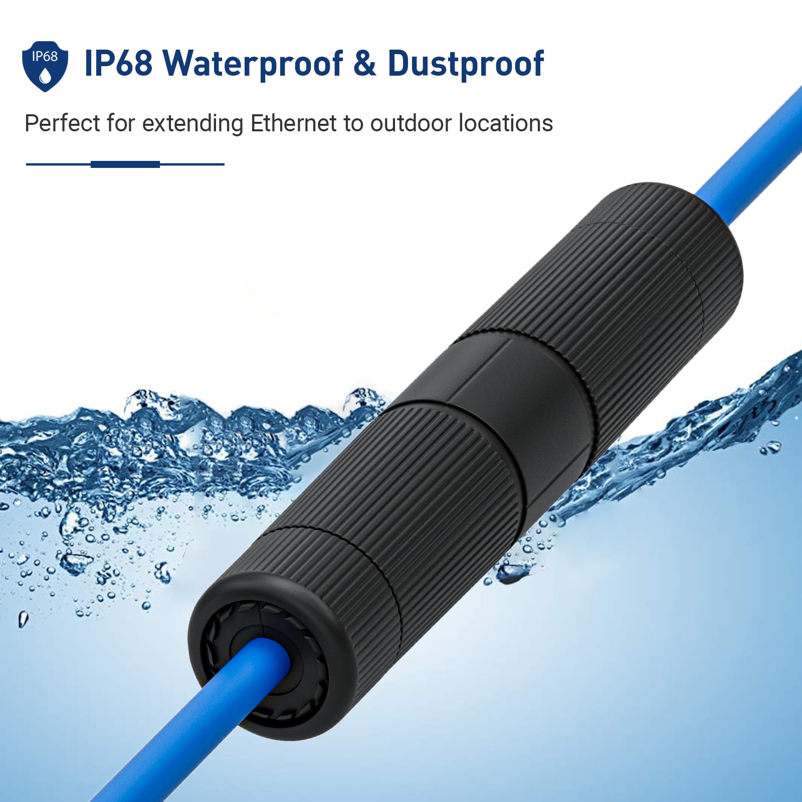 Zoerax Waterproof Rj45 Coupler Ip68, Female To Female Waterproof Ethernet Connector Poe For Cat6 Cat5E Cat5 Outdoor Ethernet Cab