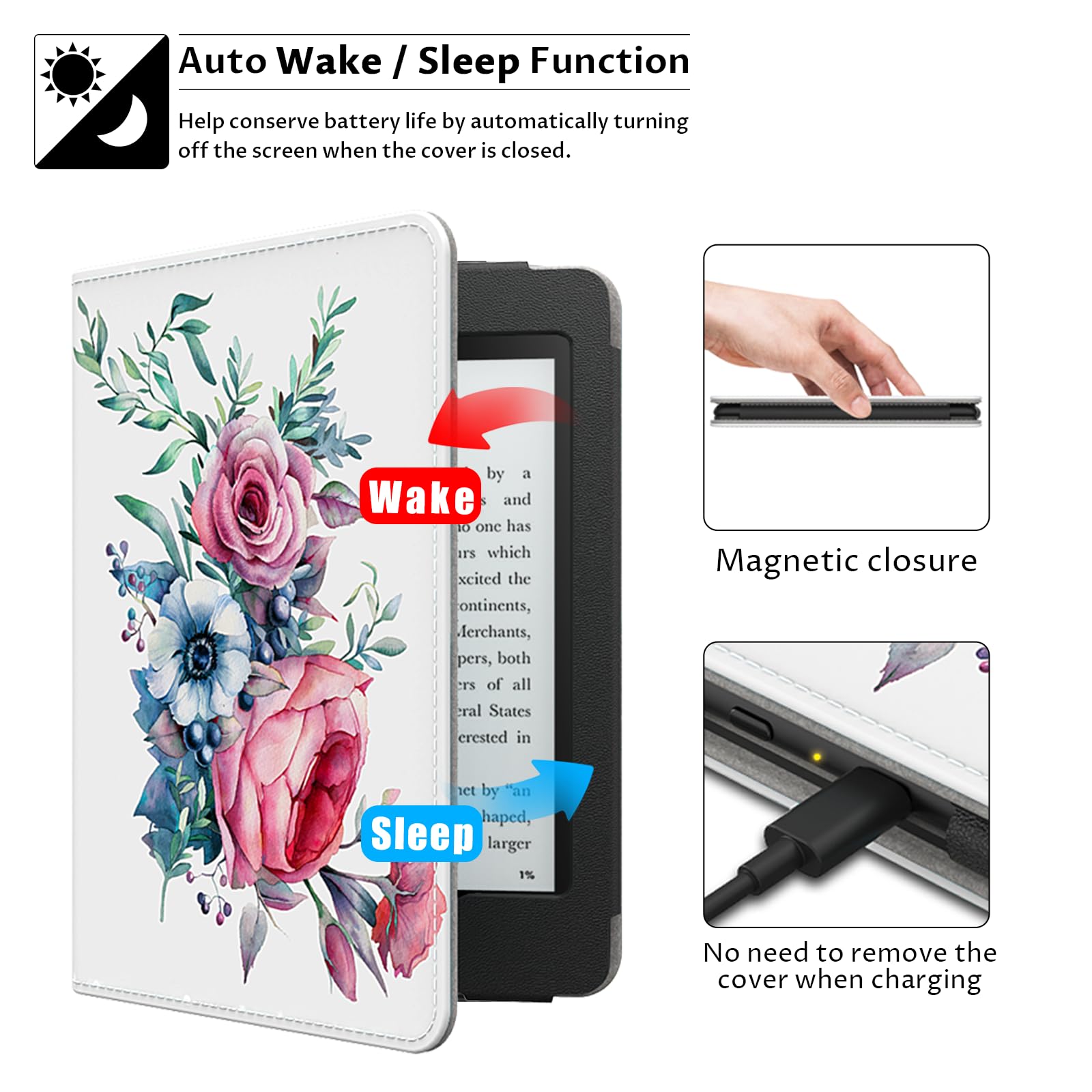 Vori Stand Case For 6 Kindle Paperwhite (Fits 10Th Generation 2018 / All Paperwhite Generations Prior To 2018) Pu Leather Case S