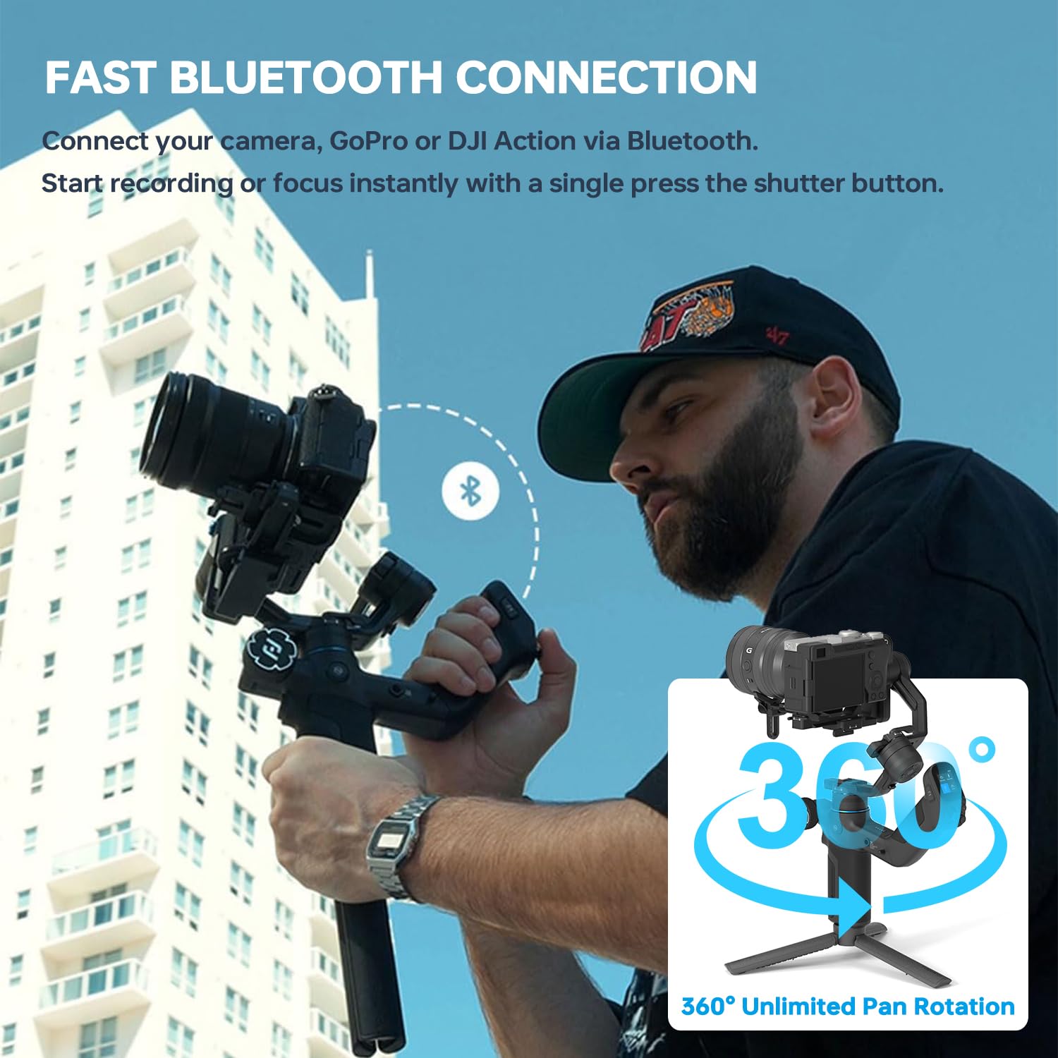 Feiyutech Scorp Mini 3 Pro Camera Gimbal With Ai Tracker,Detachable Remote Handle All In One Camera Stabilizer,For Sony/Canon/Ni