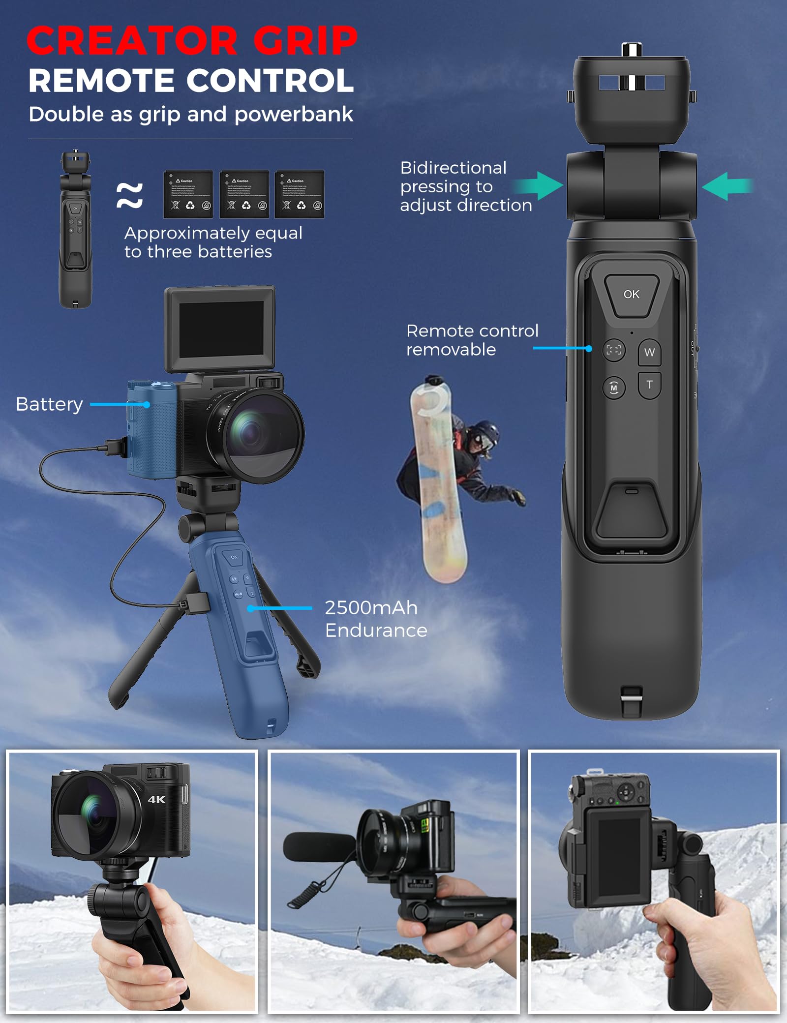 4K Digital Camera With Creator Accessory Kit 48Mp Remote Control Vlogging Camera For Vloggers Autofocus Flip Screen Photography