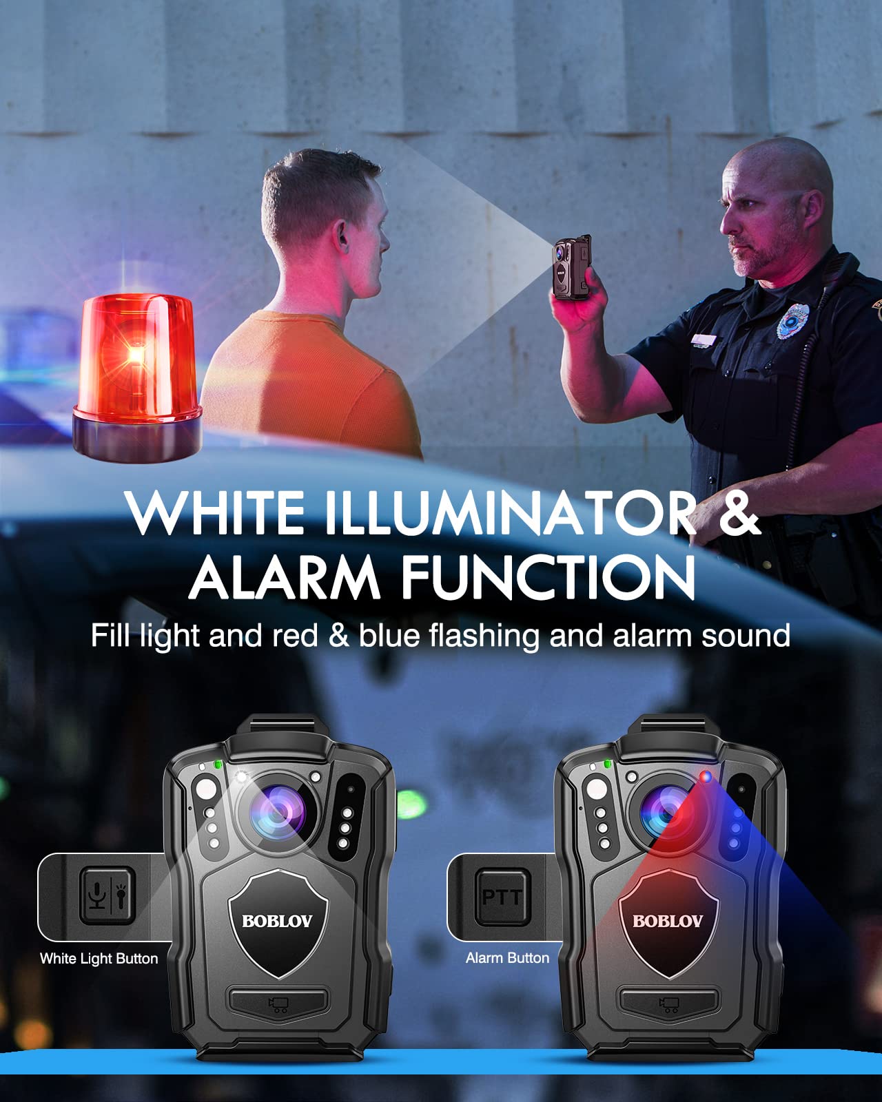 Boblov M5 Body Worn Camera, 2K Hd 64Gb Police Body Camera For Law Enforcement, 4200Mah Battery For 12Hours Video Record, Ip67 Wa