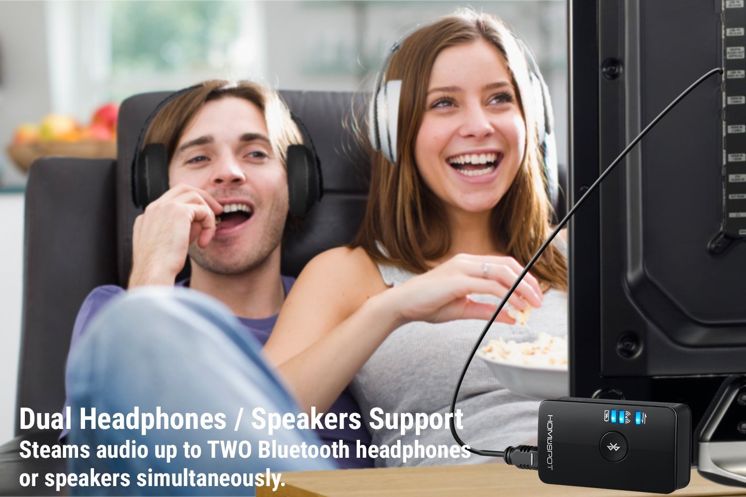 Homespot Bluetooth Transmitter For Tv Headphone Low Latency Wireless 3.5Mm Audio Adapter Ipad Tv To Bluetooth Speaker Or Headpho