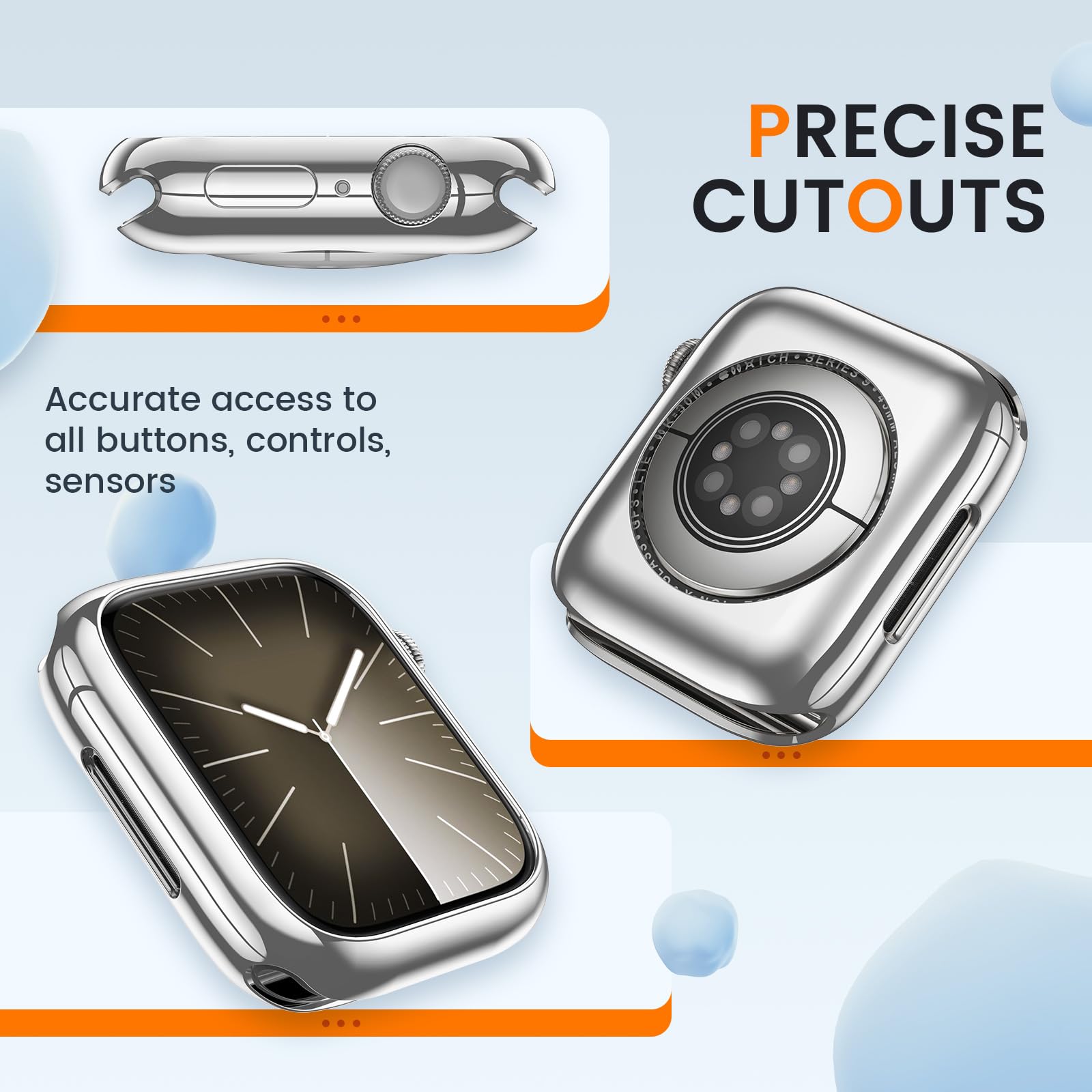 [2 Pack] Goton Bumper Case For Apple Watch Series Se2 Se 6 5 4 40Mm, Ultra Thin Soft Tpu Shockproof Case Cover Bumper Protector