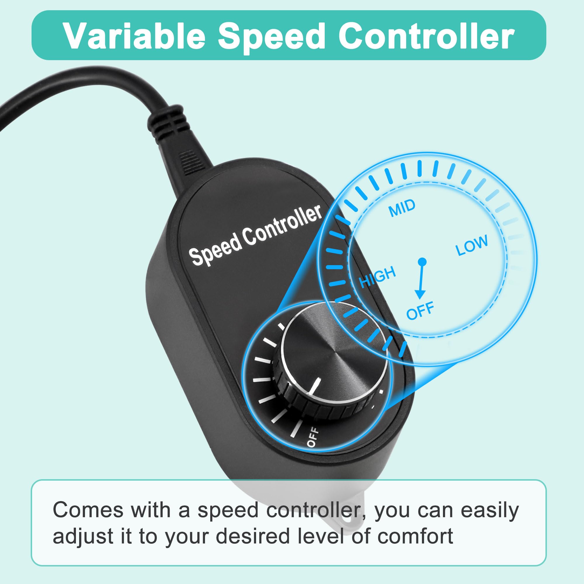 Hipoilk 10 Inch Shutter Exhaust Fan, Wall Mount Attic Fan With Thermostat And Speed Controller For Greenhouses, Sheds, Garages,