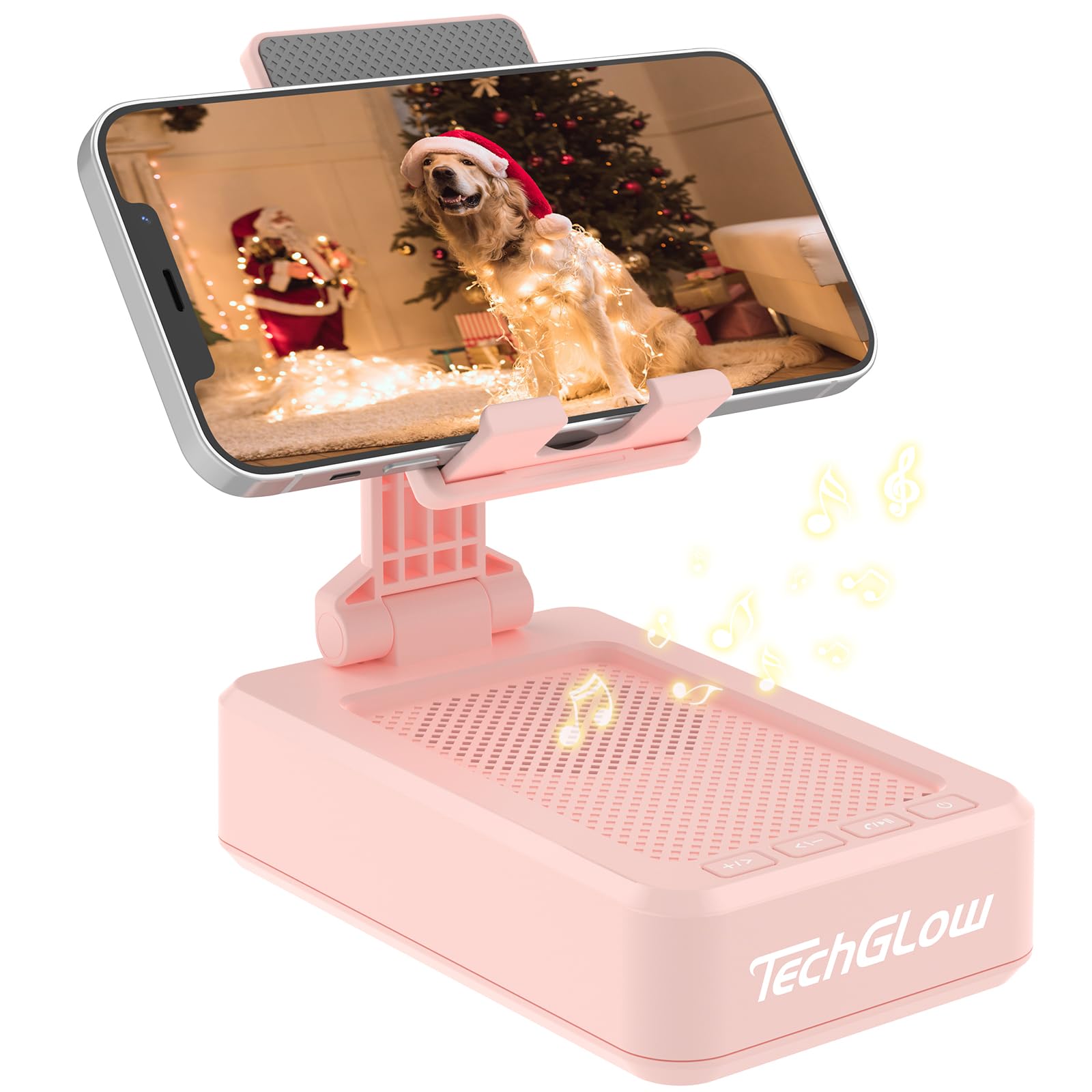 Techglow Gift For Women Foldable Cellphone Stand With Bluetooth Speaker Wireless Speaker With Phone Holder Birthday Gift Idea Fo