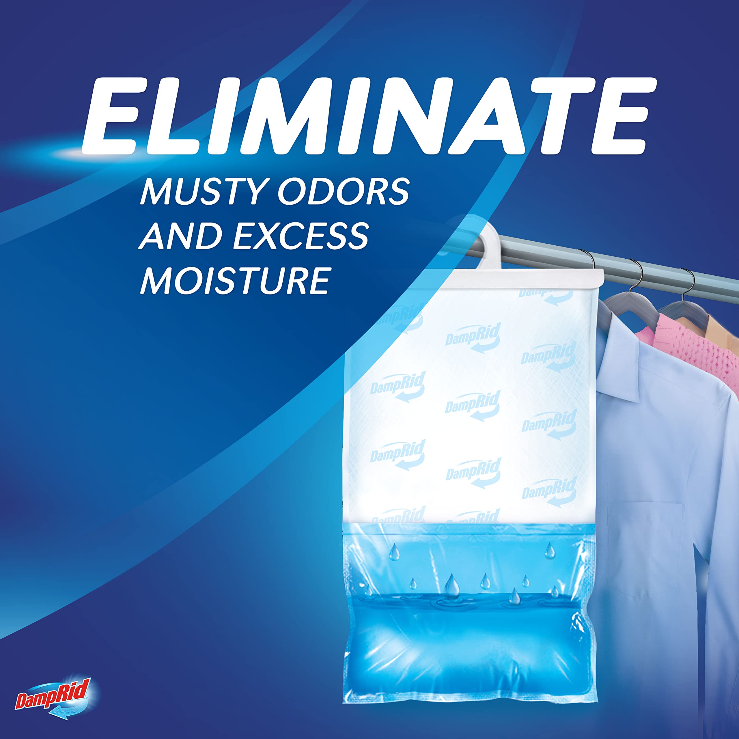 Damprid Fragrance Free Hanging Moisture Absorber, 15.4 Oz., 6 Pack   Eliminates Musty Odors For Fresher Air, Ideal Moisture Abso