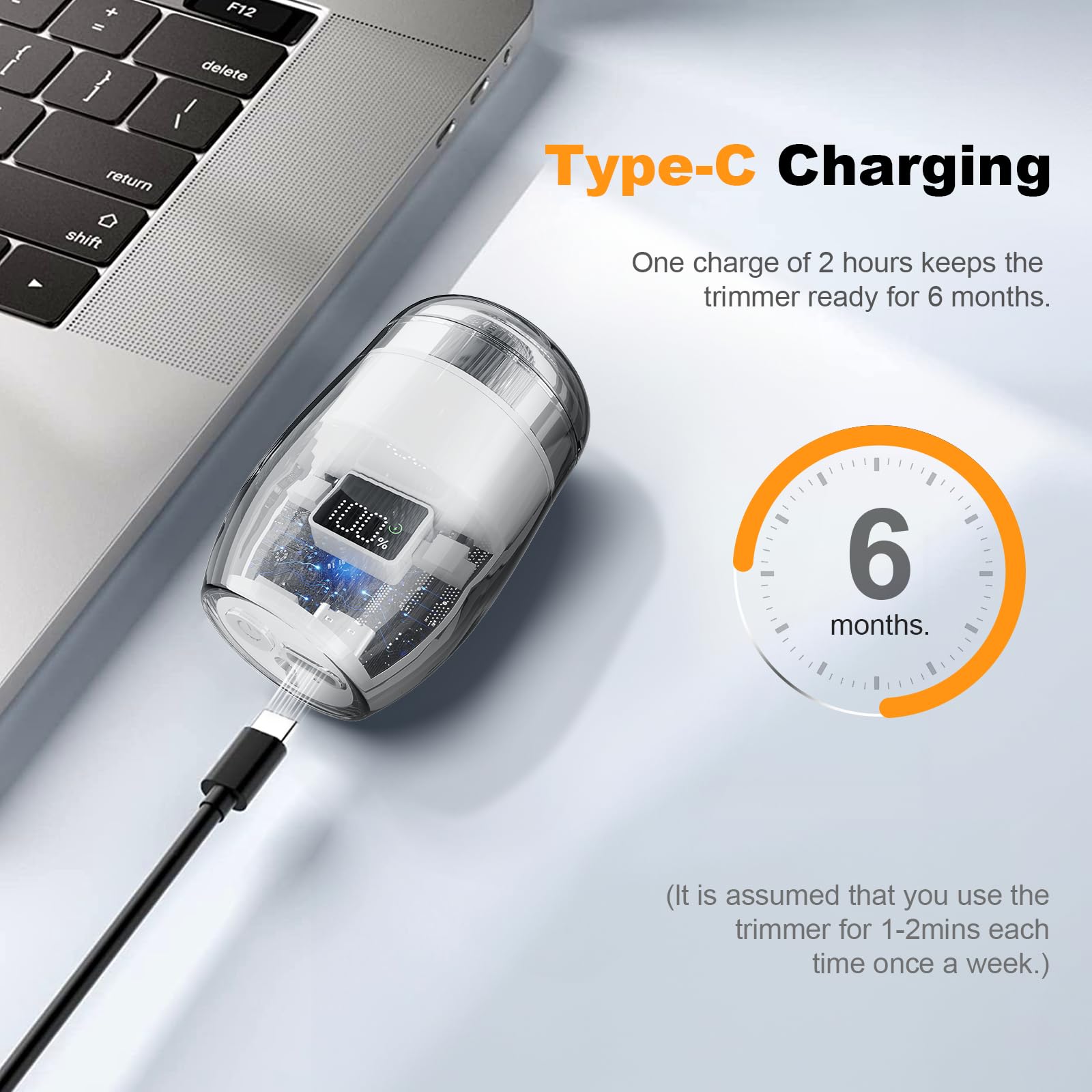 Mini Electric Shaver Mini Portable Electric Shaver For Men Mini Razor Powerful For Men Usb C Rechargeable With Battery (White, S