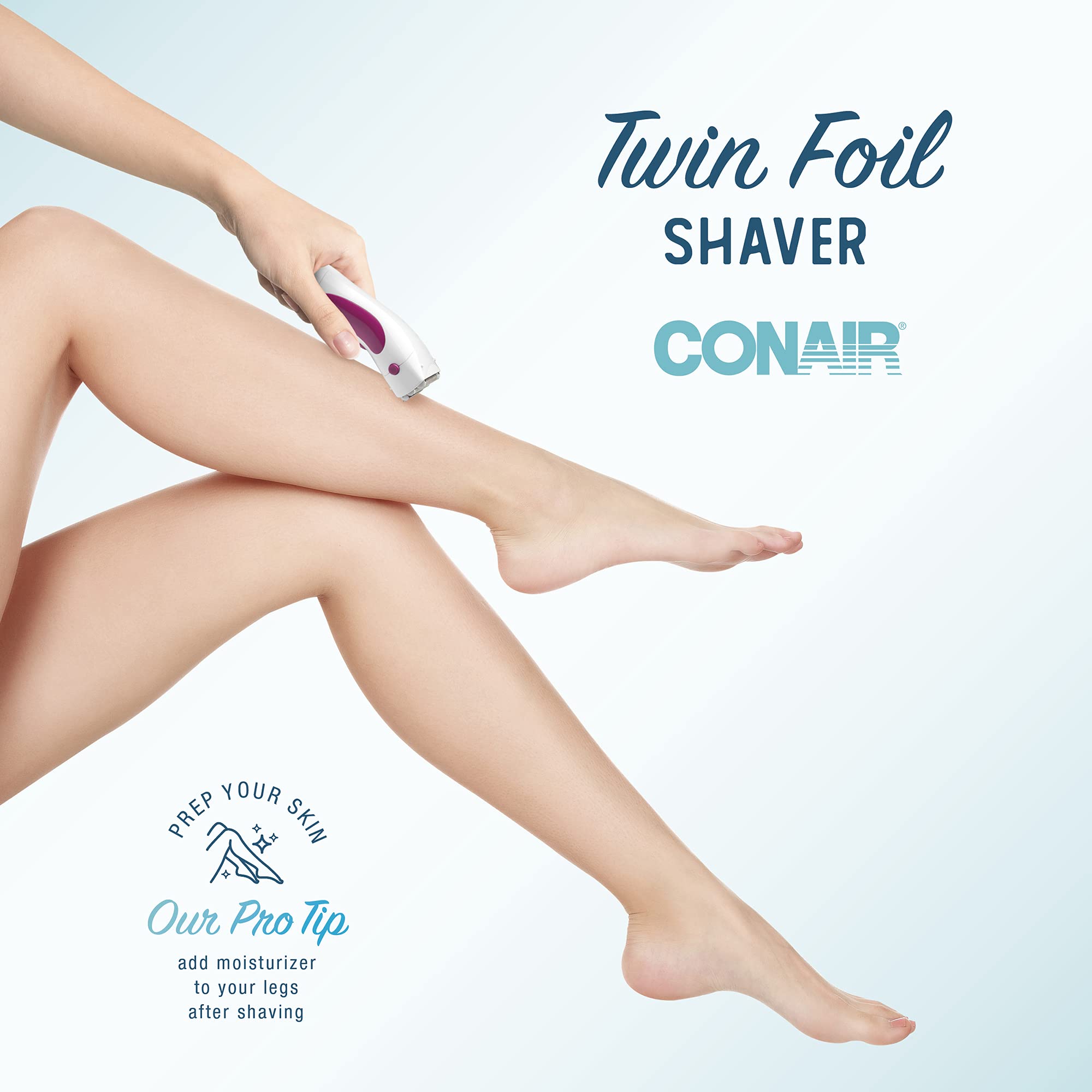 Conair Body And Facial Hair Removal For Women, Cordless Electric Dual Foil Shaver & Trimmer, Perfect For Face, Ear/Nose, Eyebrow