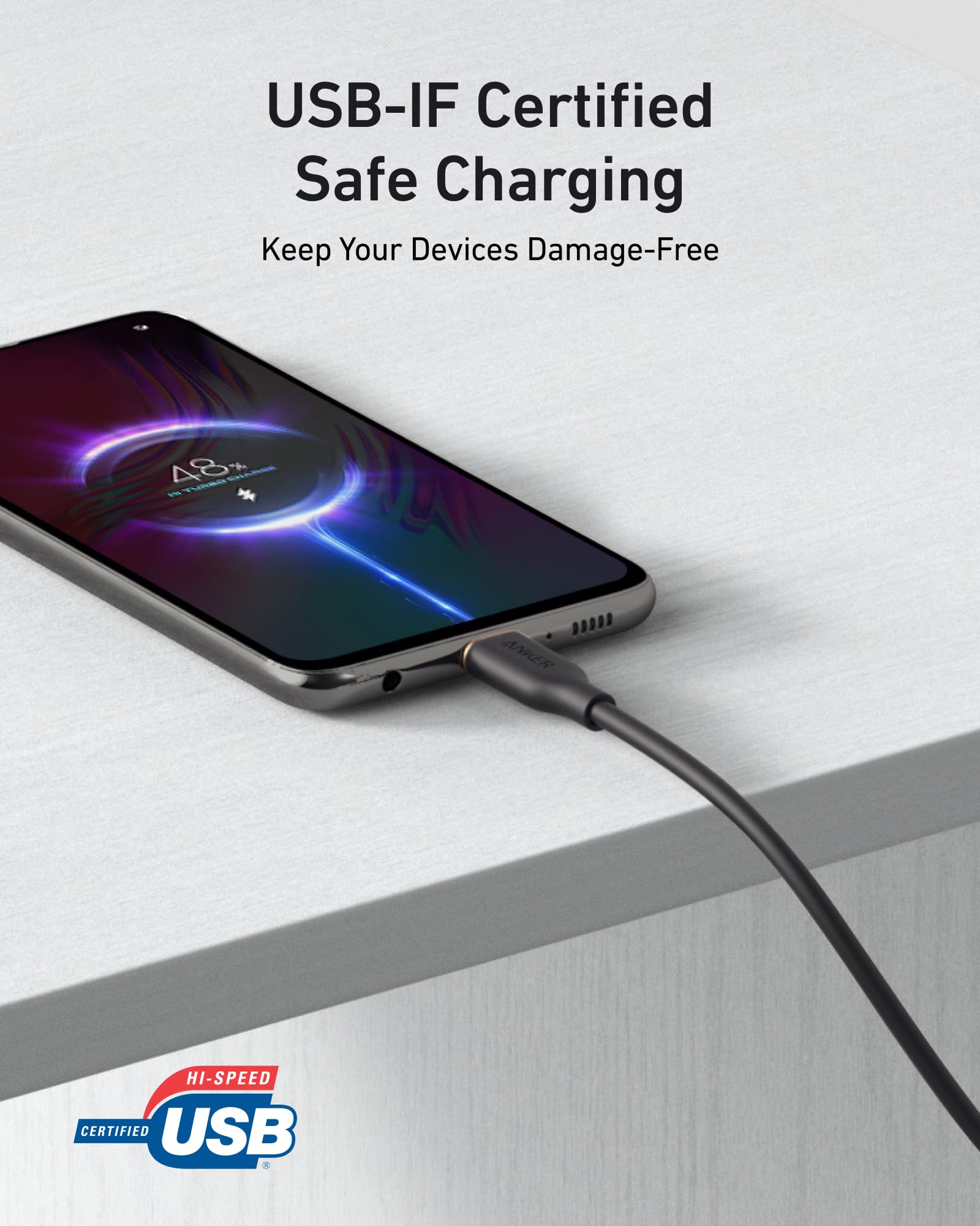 Anker Flow Cable (3Ft, 2Pack), Usb A To Usb C Cable, Car Carplay Type C Charger For Iphone 16, Samsung Galaxy S23/S22, Note20 Se