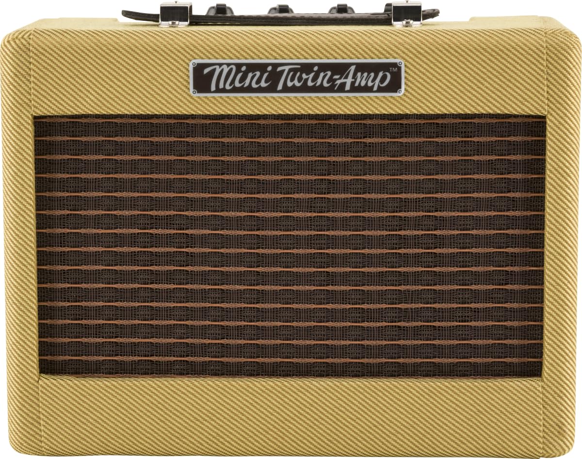 Fender Mini Deluxe Electric Guitar Amp, Portable Guitar Amp, 3 Watts, With 2 Year Warranty 7.48Dx11.42Wx3.54H Inches, Black