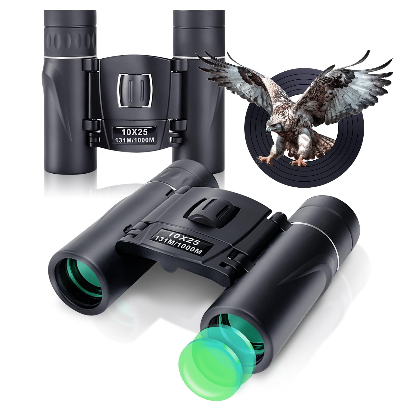 Midoo 2 Pack 10X25 Binoculars For Adults And Kids,Small Compact Binoculars With Clear Low Light Version For Bird Watching, Light