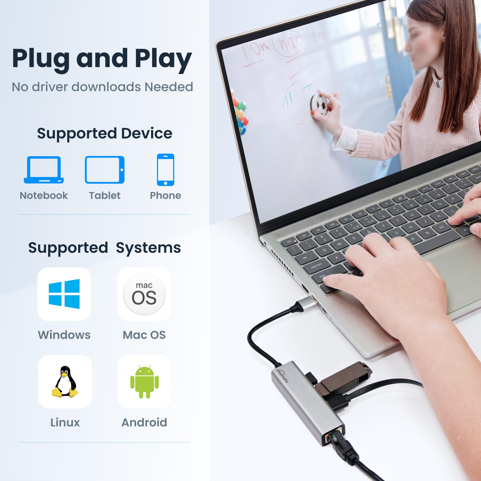 Usb To Ethernet Adapter,Usb Hub With Ethernet,Usb 3.0 Hub With Rj45,Usb A To Ethernet With Usb 3.0 Ports,Usb Hub With 1Gb Rj45 E