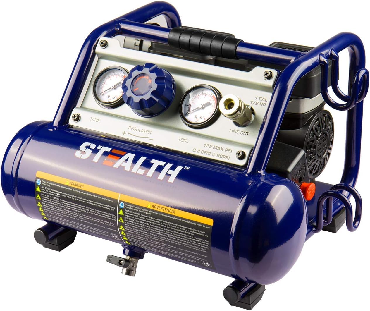 STEALTH Air Compressor 1 Gallon, Portable Air Compressor, Ultra Quiet, Oil-Free,for Tire Inflator, Auto Repair, Woodwork Nailing