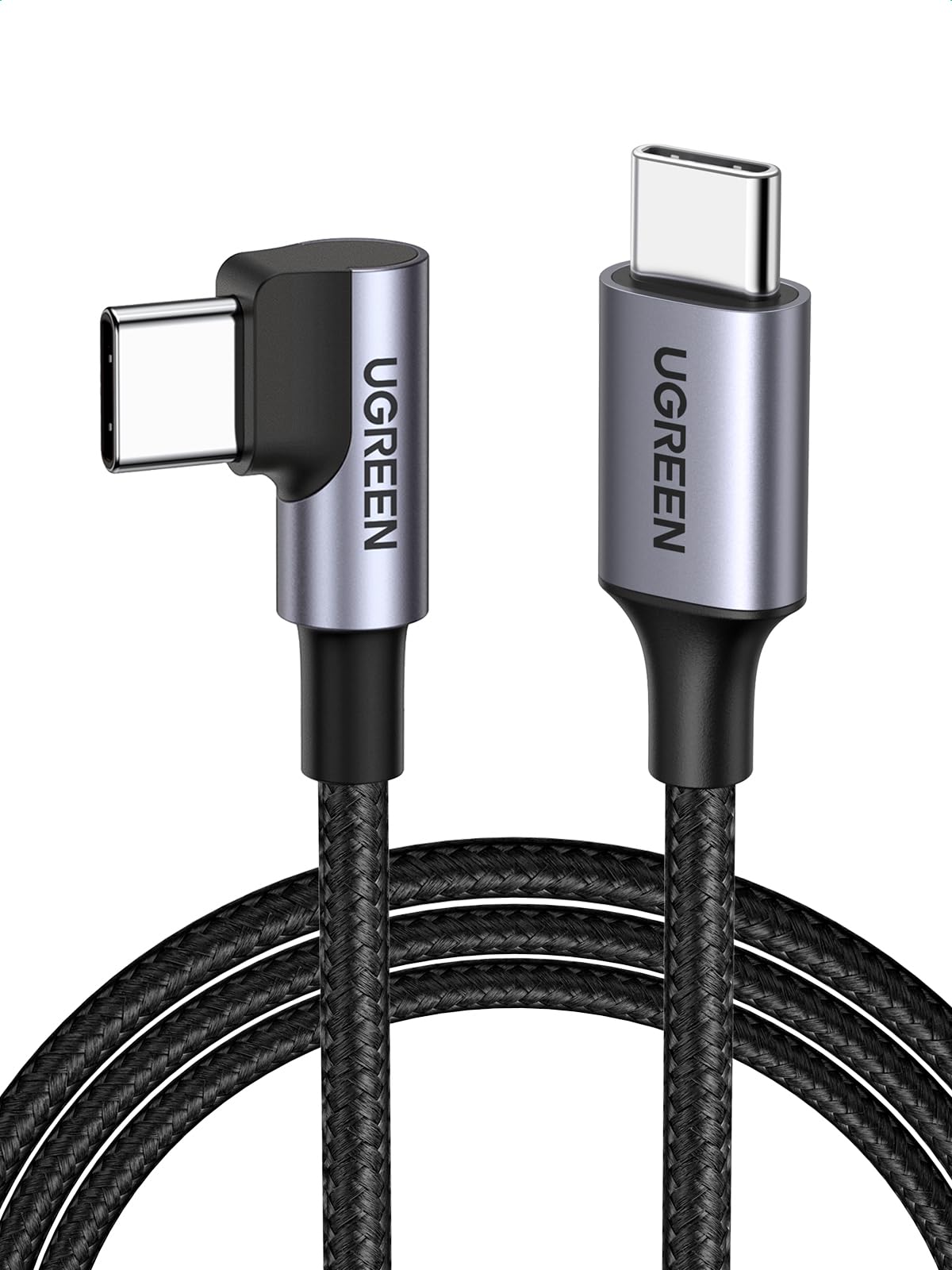 Ugreen Usb C To Usb C Cable Right Angle, 60W Usb C Cable 90 Degree For Iphone 15/15 Plus, Macbook Pro 2020, Ipad Pro 2022/ Air 4