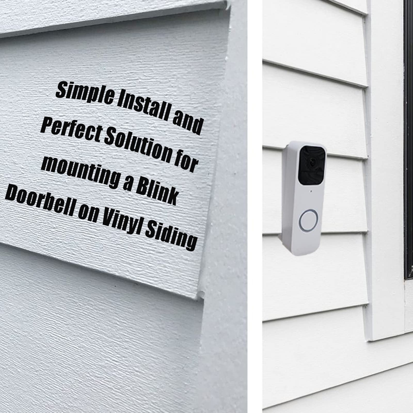 Teyouyi Vinyl Siding Mount For Blink Doorbell, Angle Mount Wedge For Blink Video Doorbell (4'' Standard Vinyl, Hardi Board, Alum