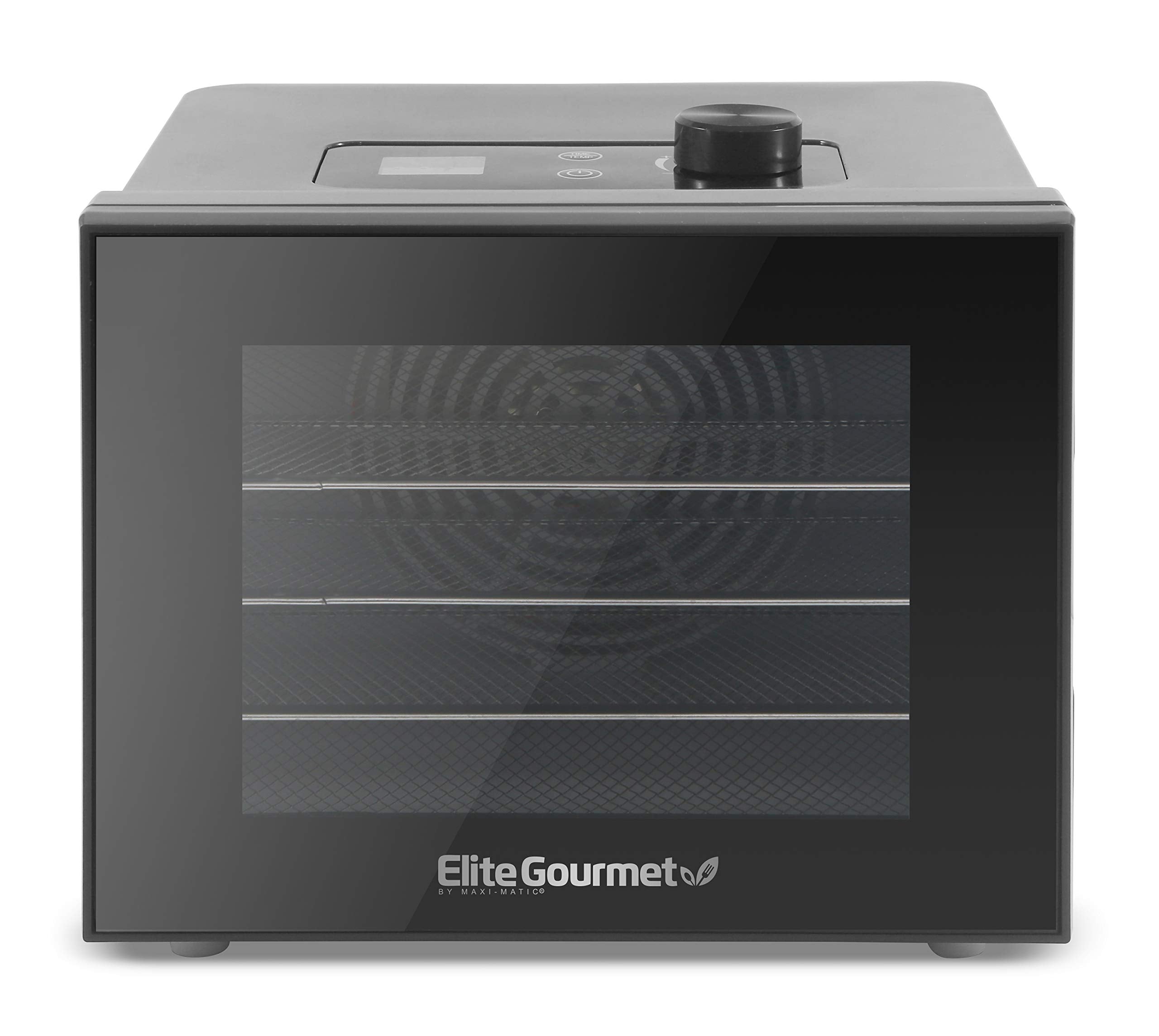 Elite Gourmet Food Dehydrator, Stainless Steel Trays Food Dehydrator, Adjustable Temperature Controls, Jerky Herbs Fruit Veggies