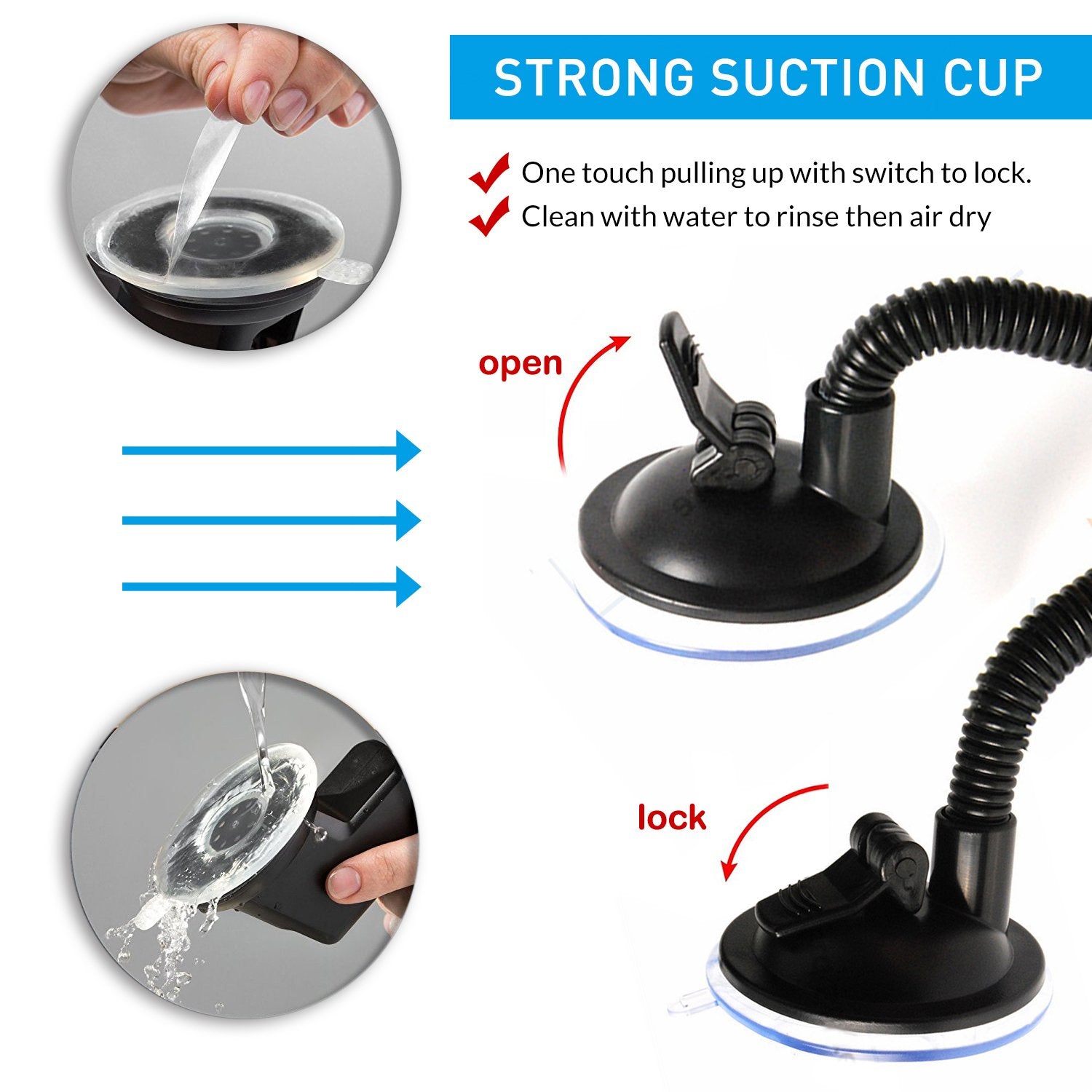 Nem Universal 3 In 1 Car Cell Phone Holder, Windshield Long Arm Phone Holder, Dashboard, Air Vent, Stand With Photo Frame For Ip