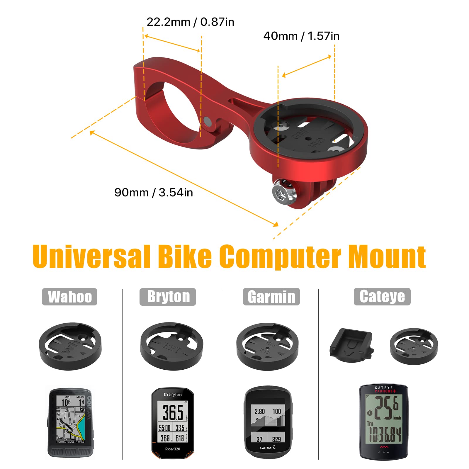Aero Bars Mount   Garmin Bike Computer Mount For Garmin Edge, Compatible With Bike Gps Computer,Wahoo,Bryton,Cateye,Gopro Full R