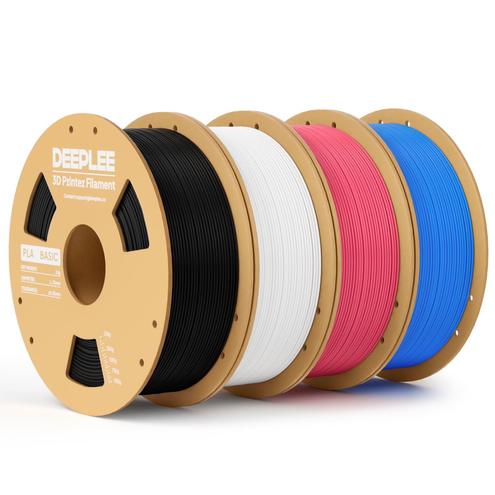 DEEPLEE PLA Basic 1.75mm 3D Printer Filament, 3D Printing Filament with Dimensional Accuracy +/- 0.02 mm, Neatly Wound, Fits for