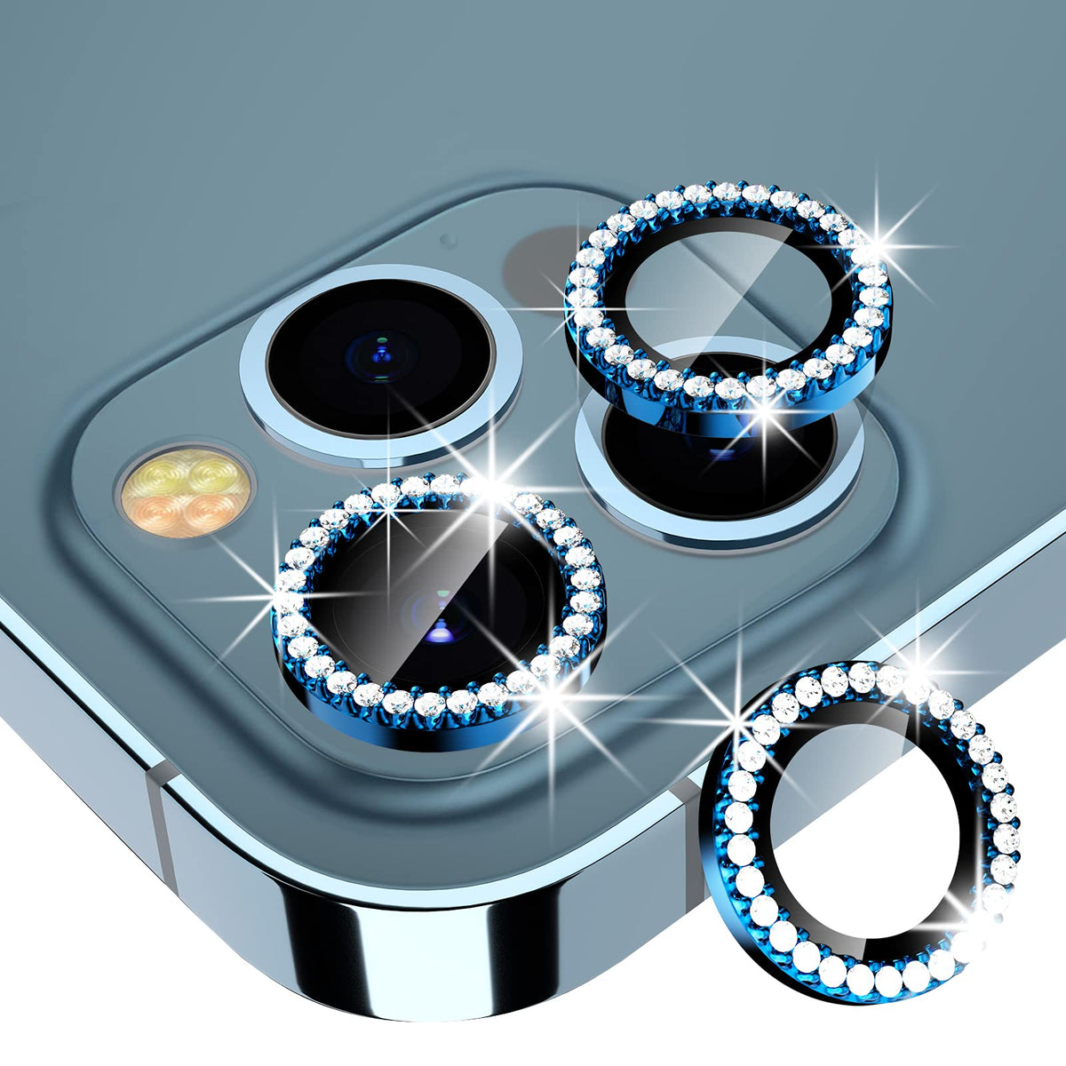 Xfilm Diamond Camera Lens Protector Only For Iphone 12 Pro Max, Hd Clear Tempered Glass Screen Protection + Alloy Full Fit Lens