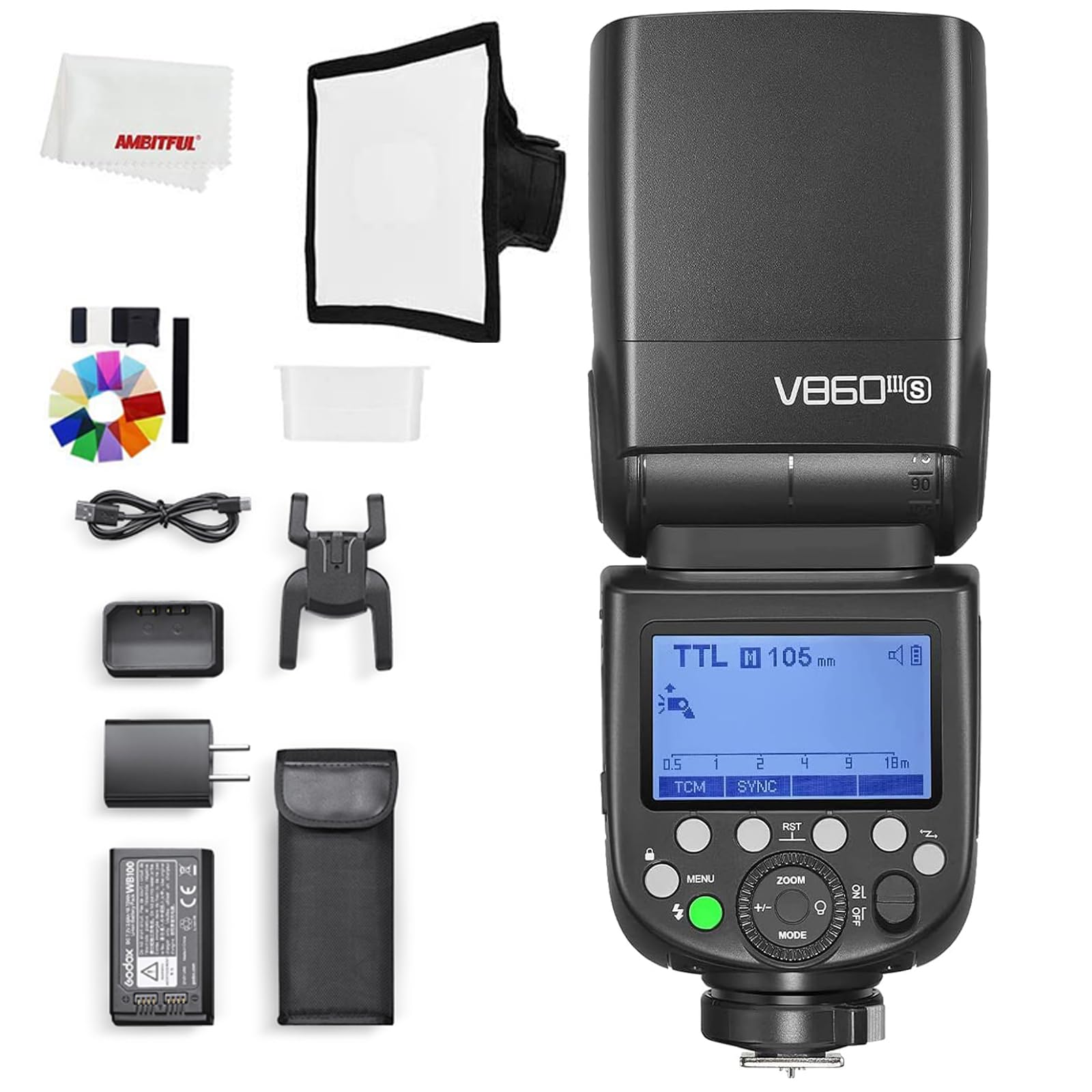 Godox V860Iii S Speedlite Light,E Ttl Ll Autoflash And Manual Flash, 2.4G High Speed Sync,7.2V/2600Mah Li Ion Battery Camera Fla