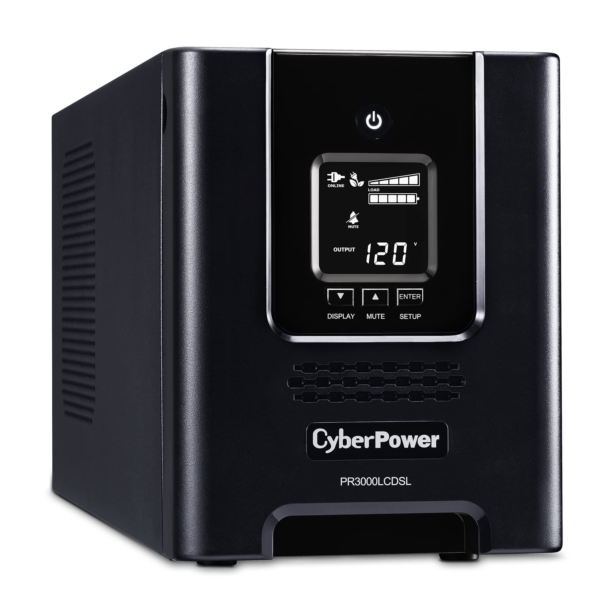 Cyberpower Pr3000Lcdsl Smart App Sinewave Ups System, 3000Va/2700W, 7 Outlets, Avr, Mini Tower