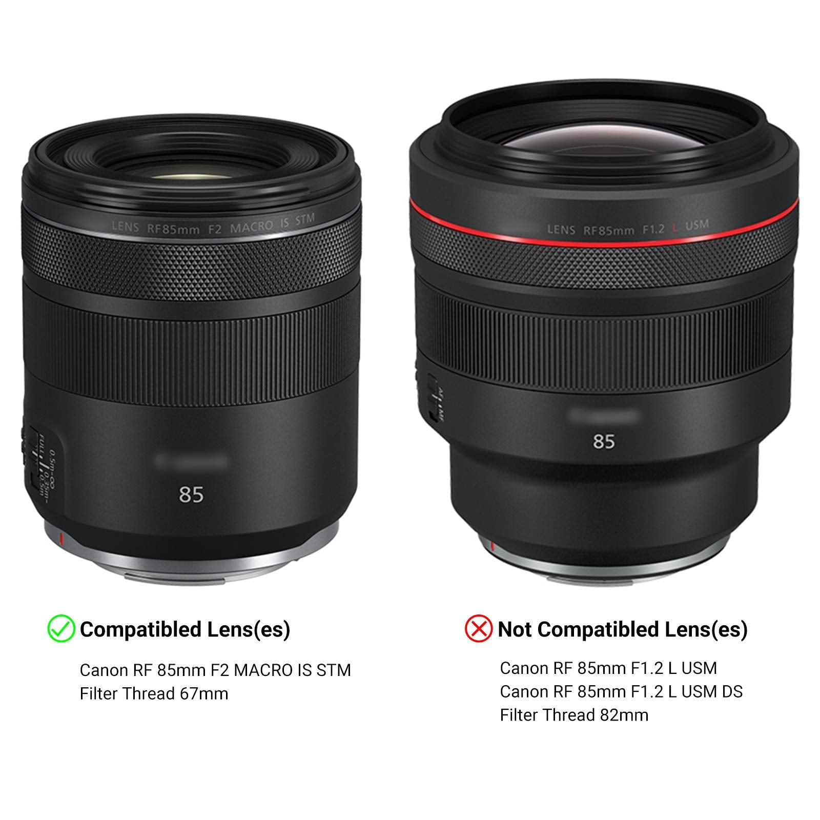 Lens Hood For Canon Rf 85Mm F2 Macro Is Stm Lens On Eos R6 R6 Mark Ii R5 Rp R Camera, Rf 85Mm Lens Hood Reversible Lens Hood Rep