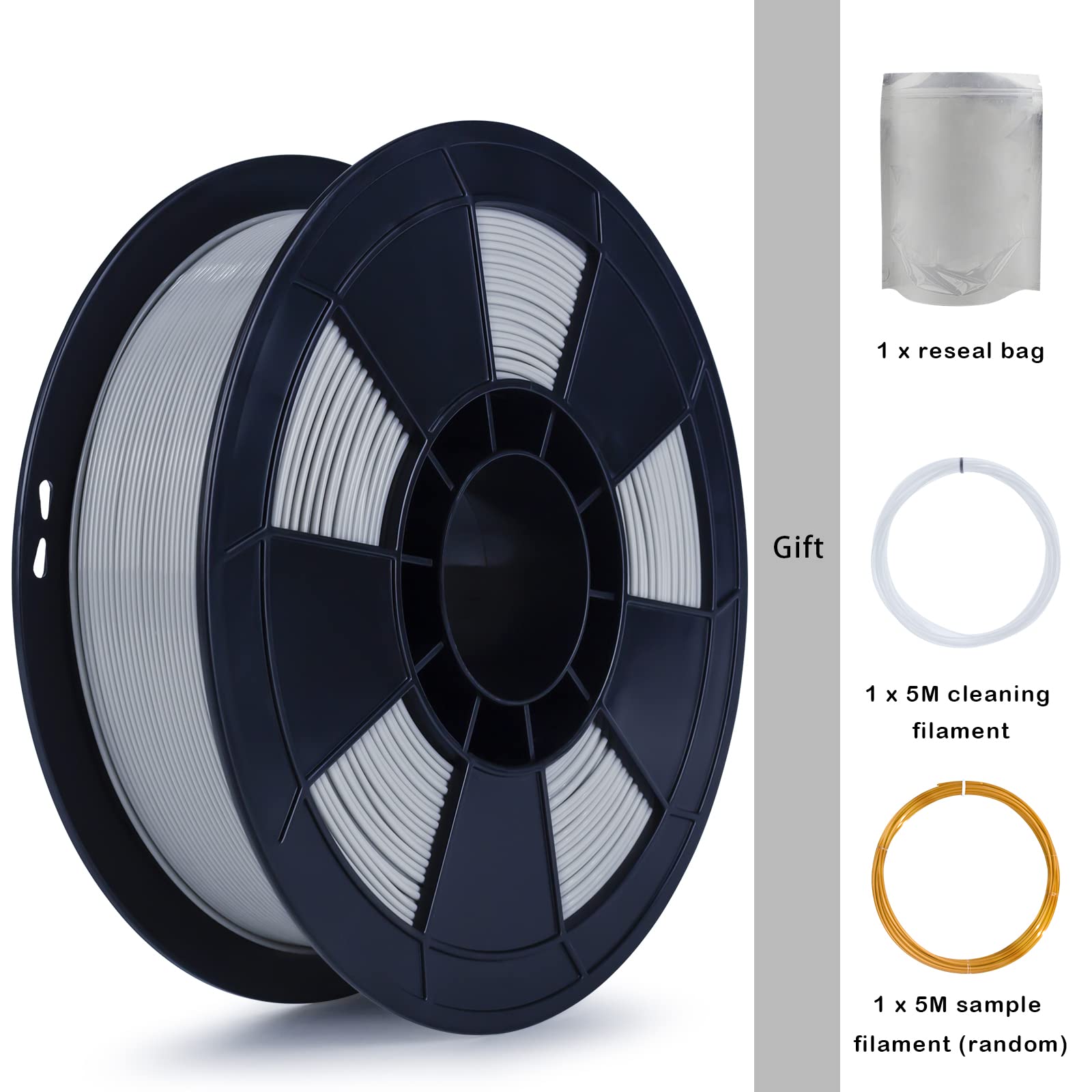 Ziro Pla Filament 175Mm,3D Printer Filament Pla Pro Basic Color Series 175Mm 1Kg(22Lbs), Dimensional Accuracy +  003Mm,Gray