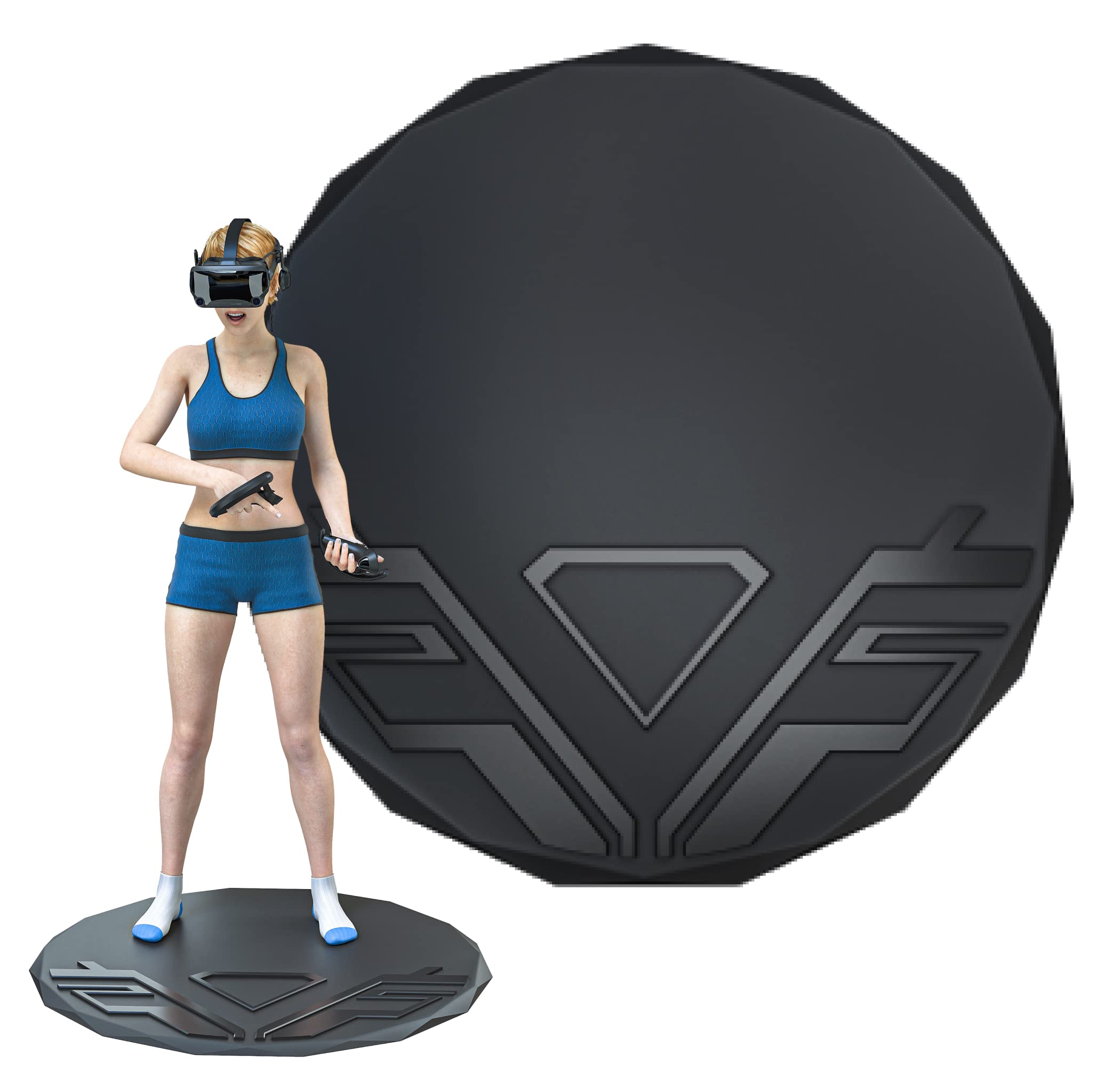 Skywin VR Mat Round - 35  Virtual Reality Matt Helps Determine Direction and Position of Your Feet During Game, Prevents Players