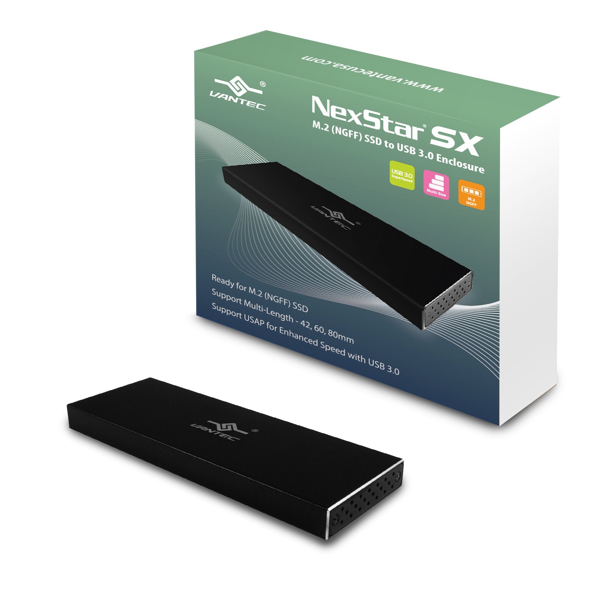 Vantec Nexstar Sx M.2 Ssd To Usb 3.0 Enclosure  Black (Nst-M2Sts3-Bk) -Like New