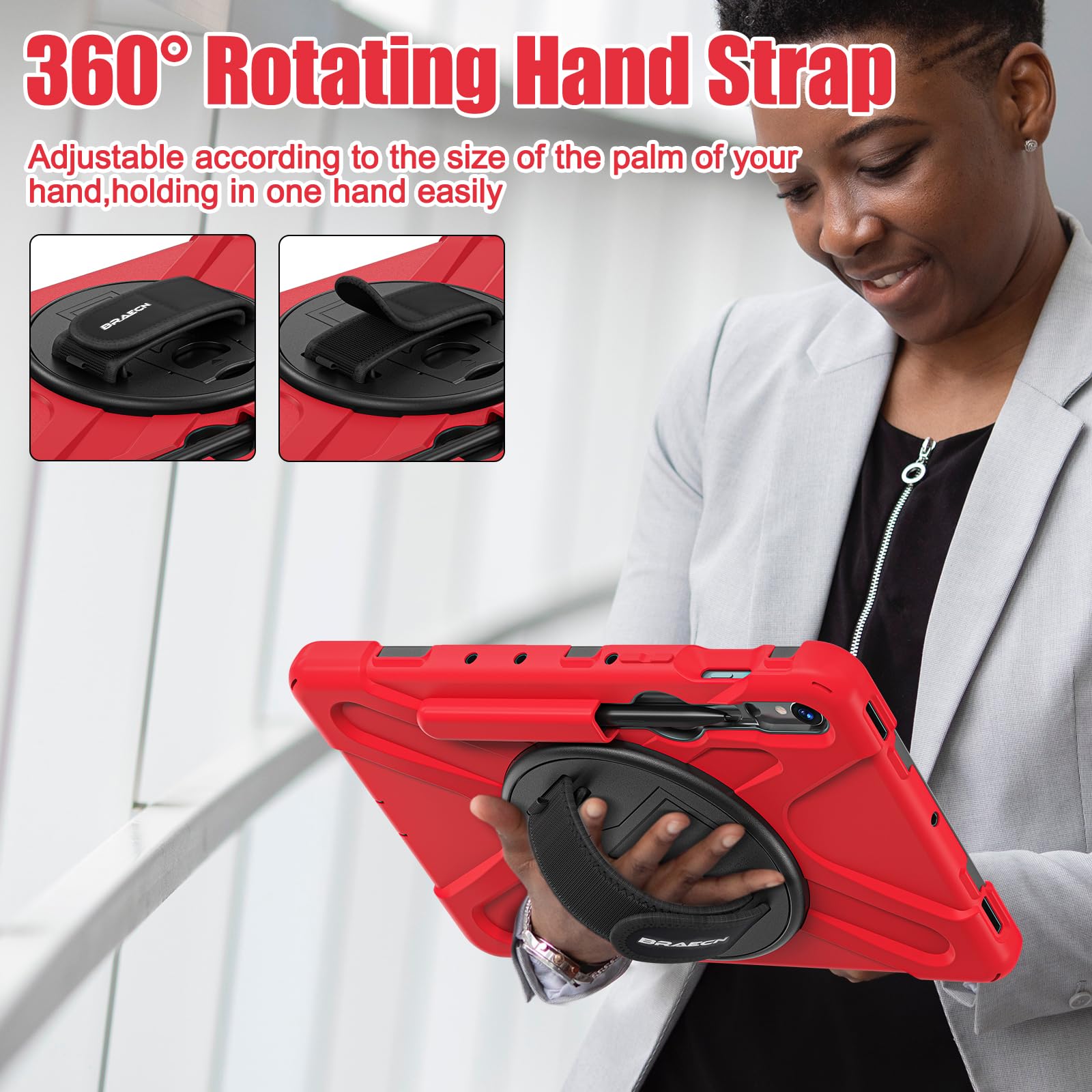 Braecnstock For Samsung Galaxy Tab S9 Fe/S9/S8/S7 5G Case 10.9''/11'' 2023/2022/2020 Shockproof Protective Galaxy Tab S9 Fe/S9/S