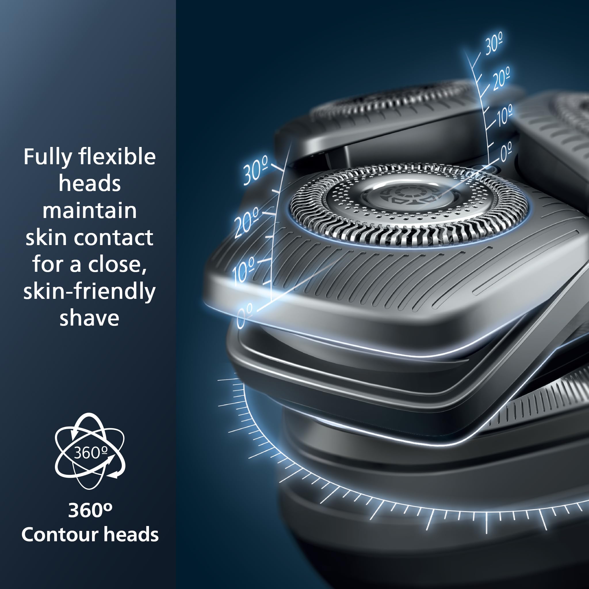 Philips Norelco 9400 Rechargeable Wet/Dry Electric Shaver With Senseiq And Comfort Glide Ring Technology, Silver, S9502/83