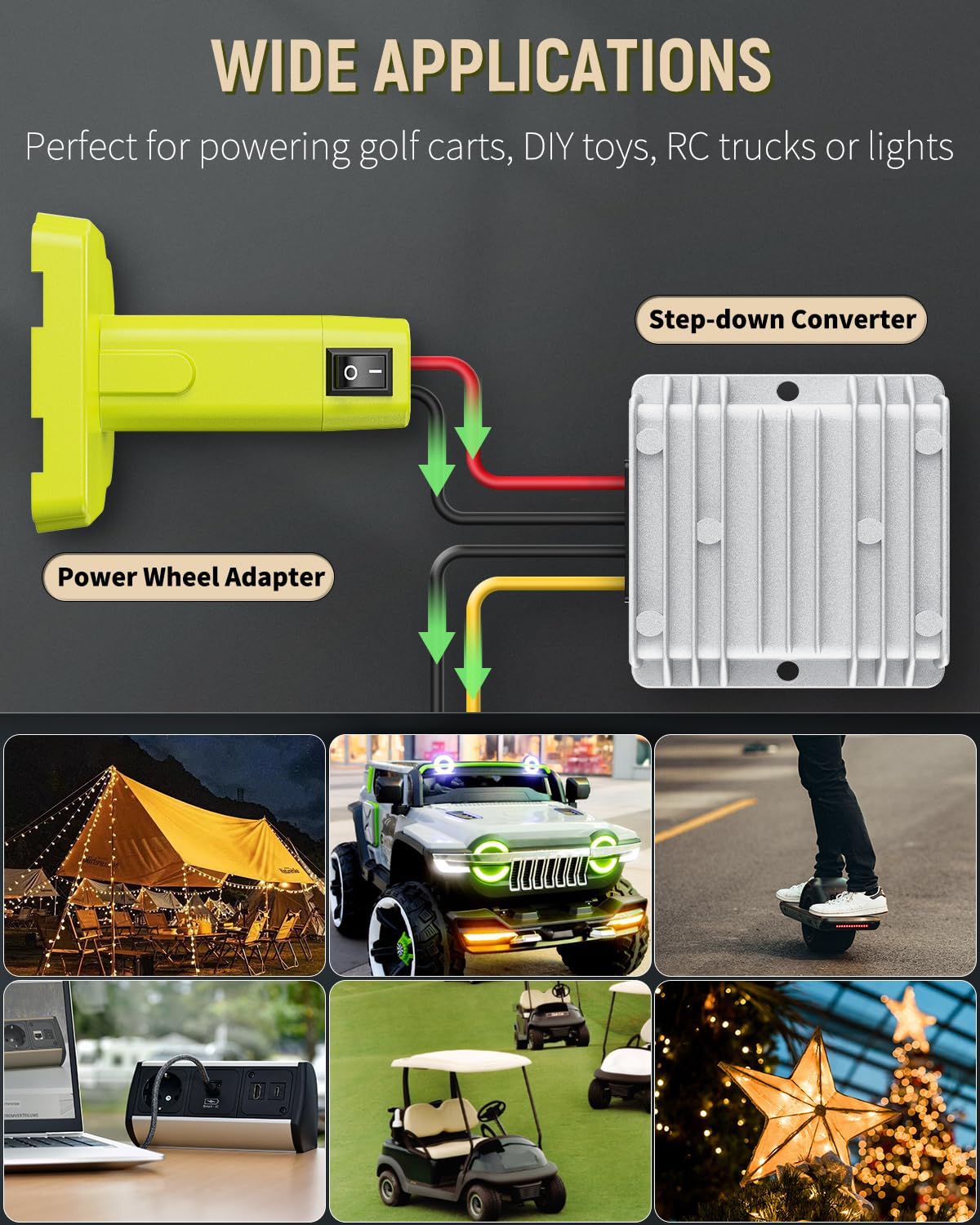 Vibit 18 V To 12 V Step Down Converter For Ryobi 18 V Battery, Dc Power Adapter, Voltage Reducer Transformer 180 W Buck Converte
