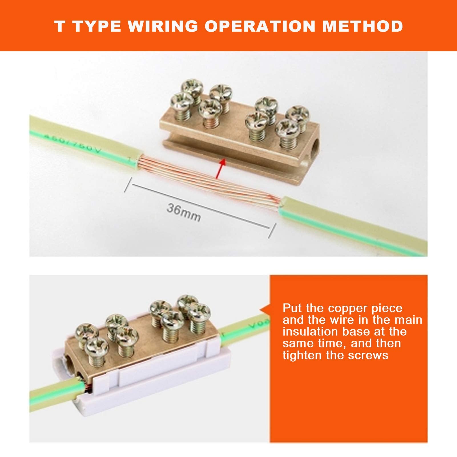 5Pcs Terminal Spliter Distribution Block Copper Junction Connector Box For Ceiling Light Wiring, Switch Wiring, Electric Meter W