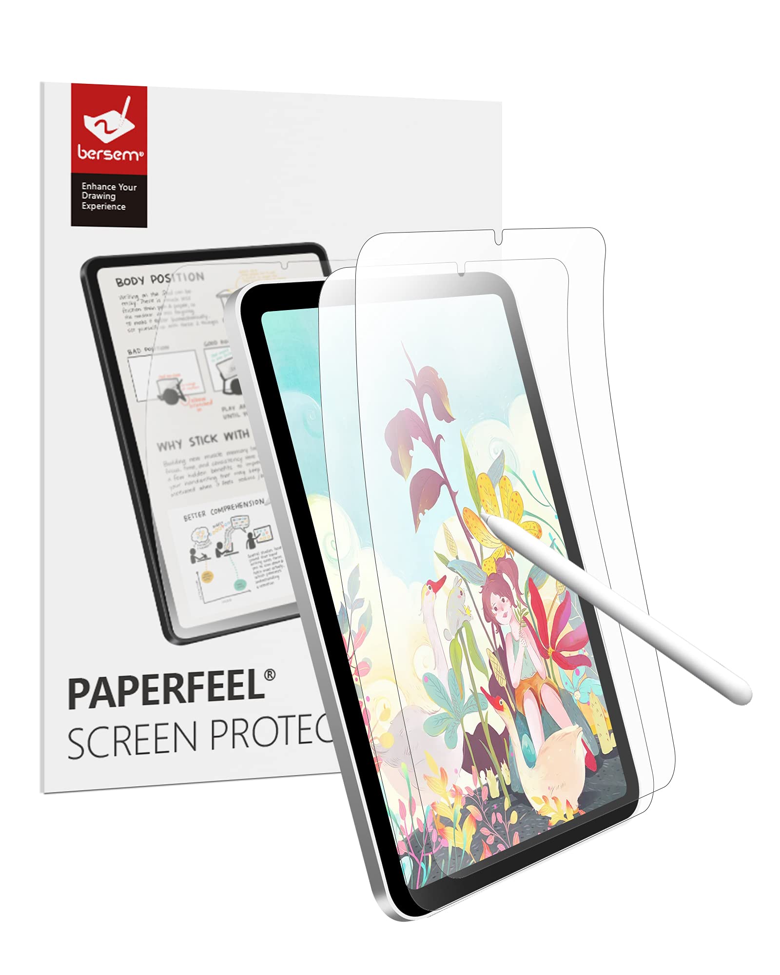 Bersem 2 Pack Paperfeel Screen Protector Compatible With Ipad Mini 6 (83 Inch) 2021 Anti Glare For Ipad Mini 6Th Generation Draw