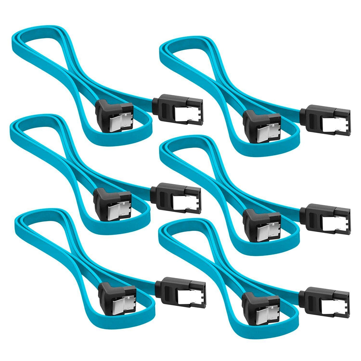 Ouqylg Sata Cable Iii, 6 Pack 90 Degree Right Angle Sata Iii Data Cable 6.0 Gbps With Locking Latch 15.7Inch Compatible For Sata