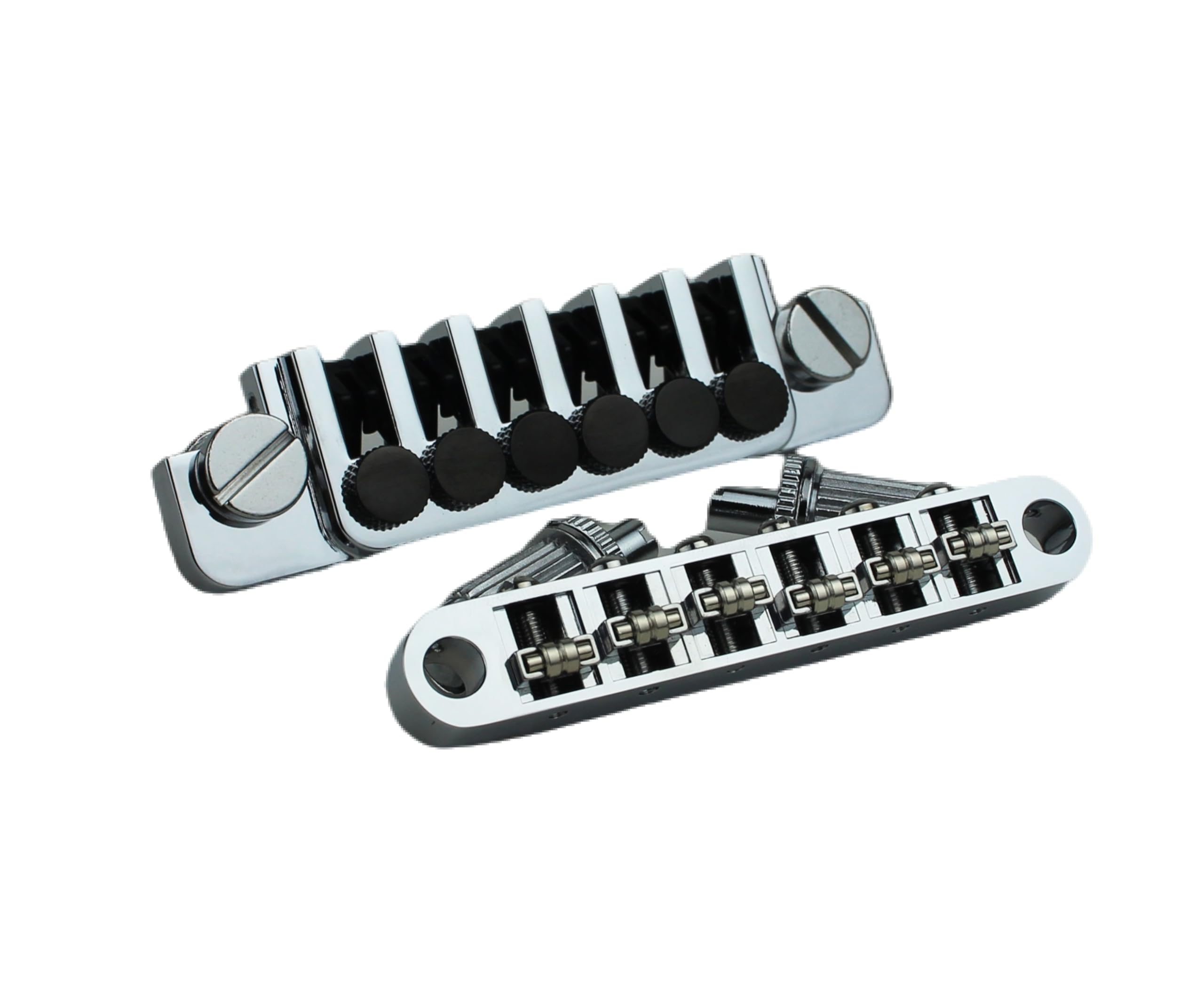 Guyker LP Guitar Tune-O-Matic Roller Saddle Bridge GM005 + Vintage TP-6 Tailpiece Stop Bar Lock Combo Replacement Compatible wit