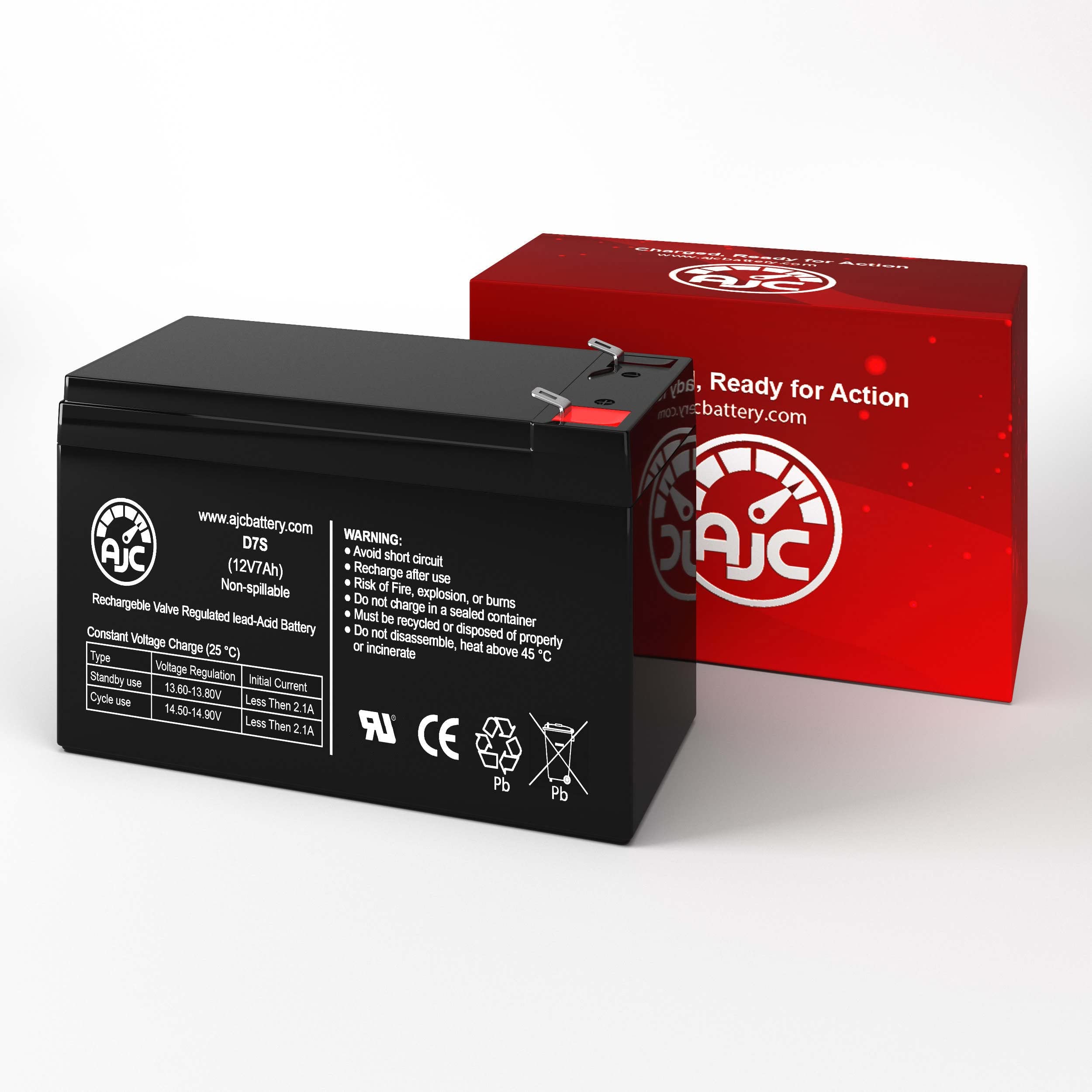 Ajc Battery Compatible With Johnlite 12 Volt 7.5Ah 12V 7Ah Emergency Light Battery