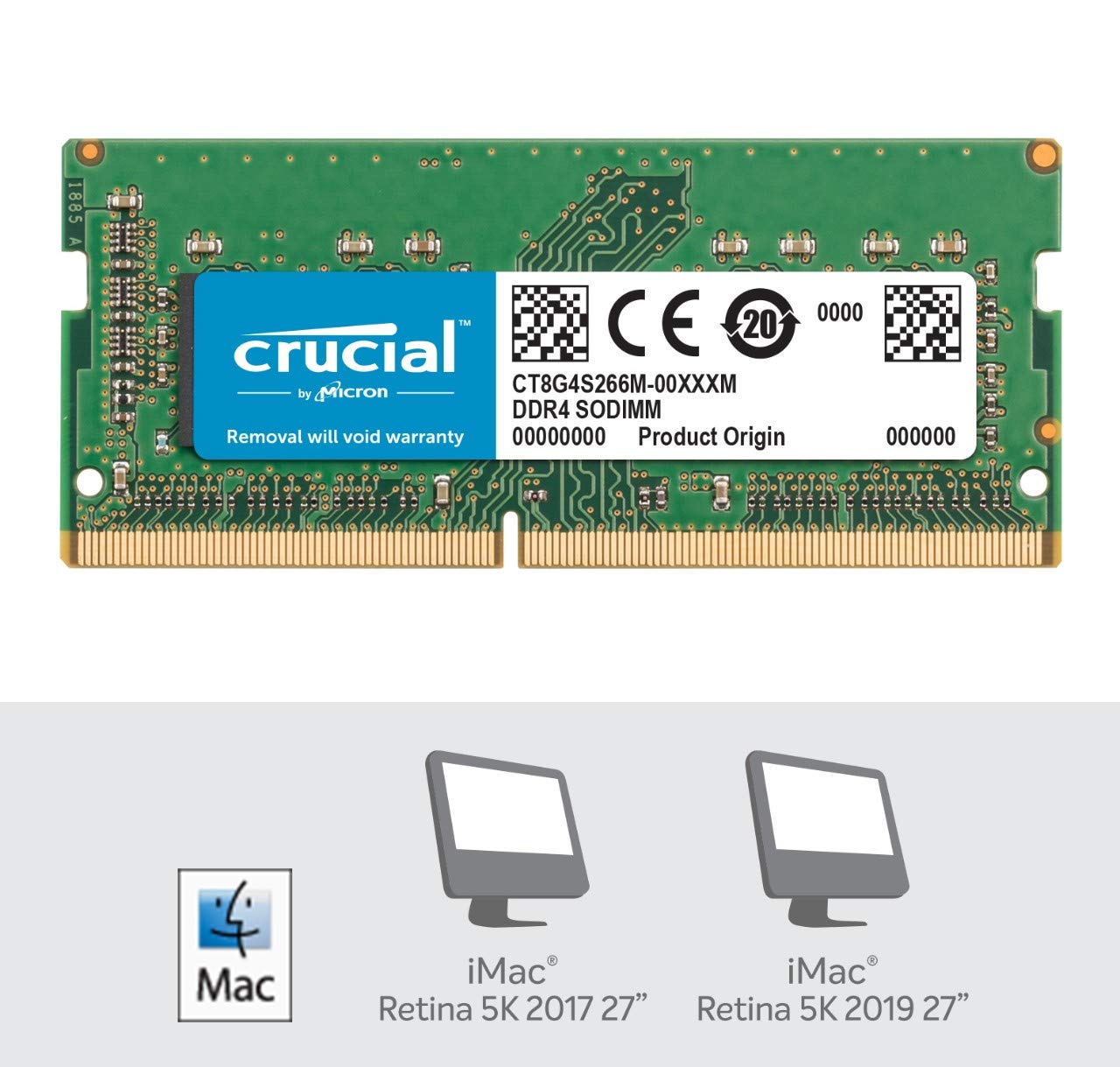 Crucial 8Gb Single Ddr4 2666 Mt/S (Pc4-21300) Cl19 Sodimm 260-Pin Unbuffered Memory For Mac, Ct8G4S266M
