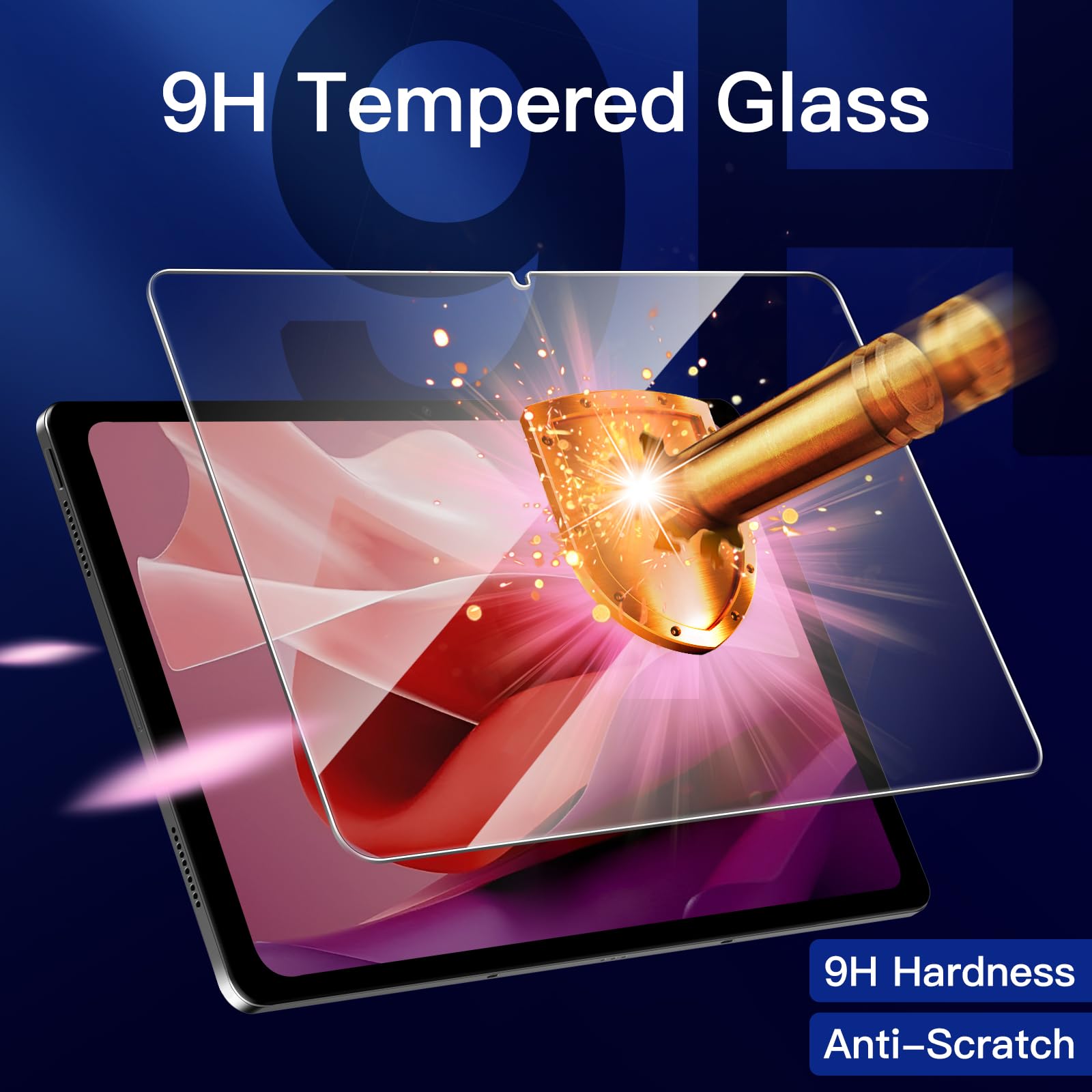 Jetech Screen Protector For Lenovo Tab P12 (12.7 Inch, 2023 Model), 9H Tempered Glass Film, Hd Clear, 2 Pack