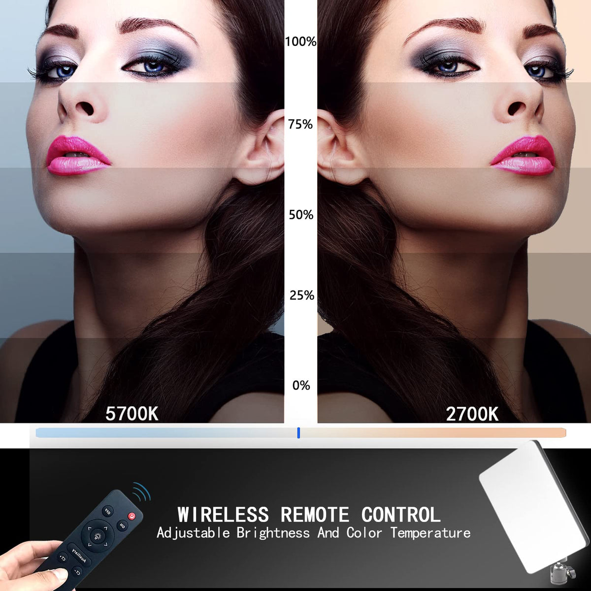 Color Key Light Design Led Desk Bi Color Key Light With C Clamp, 2700K 5700K Dimmable With Wi ...